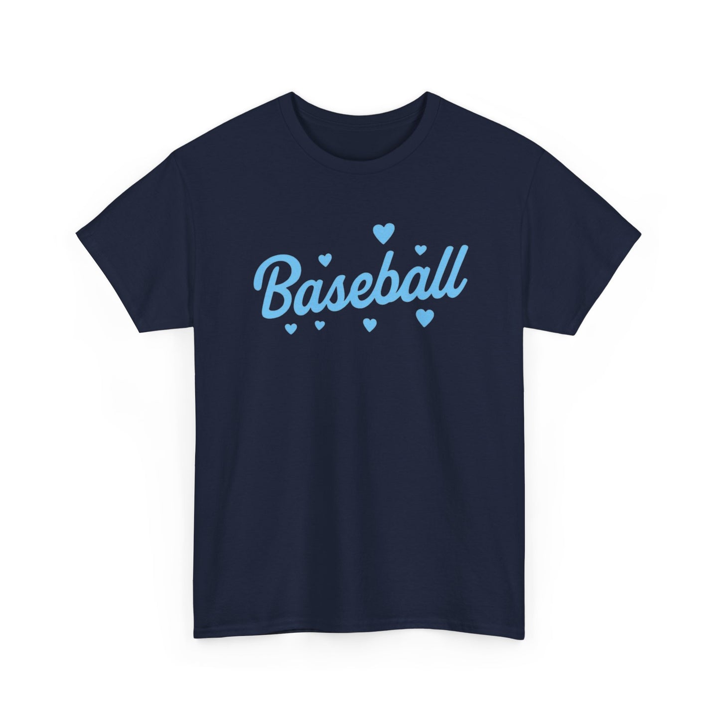 Baseball Heart Tee — Cute Script Baseball Shirt for Fans & Players