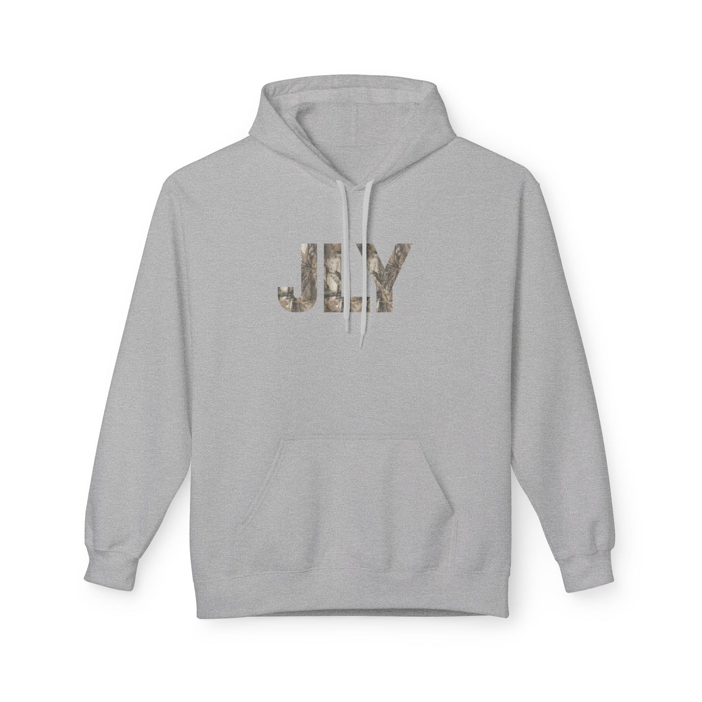 JLY Camouflage Fleece Hoodie, Cozy Unisex Hoodie, Seasonal Style, Gift for Him or Her, Casual Wear, Perfect for Fall