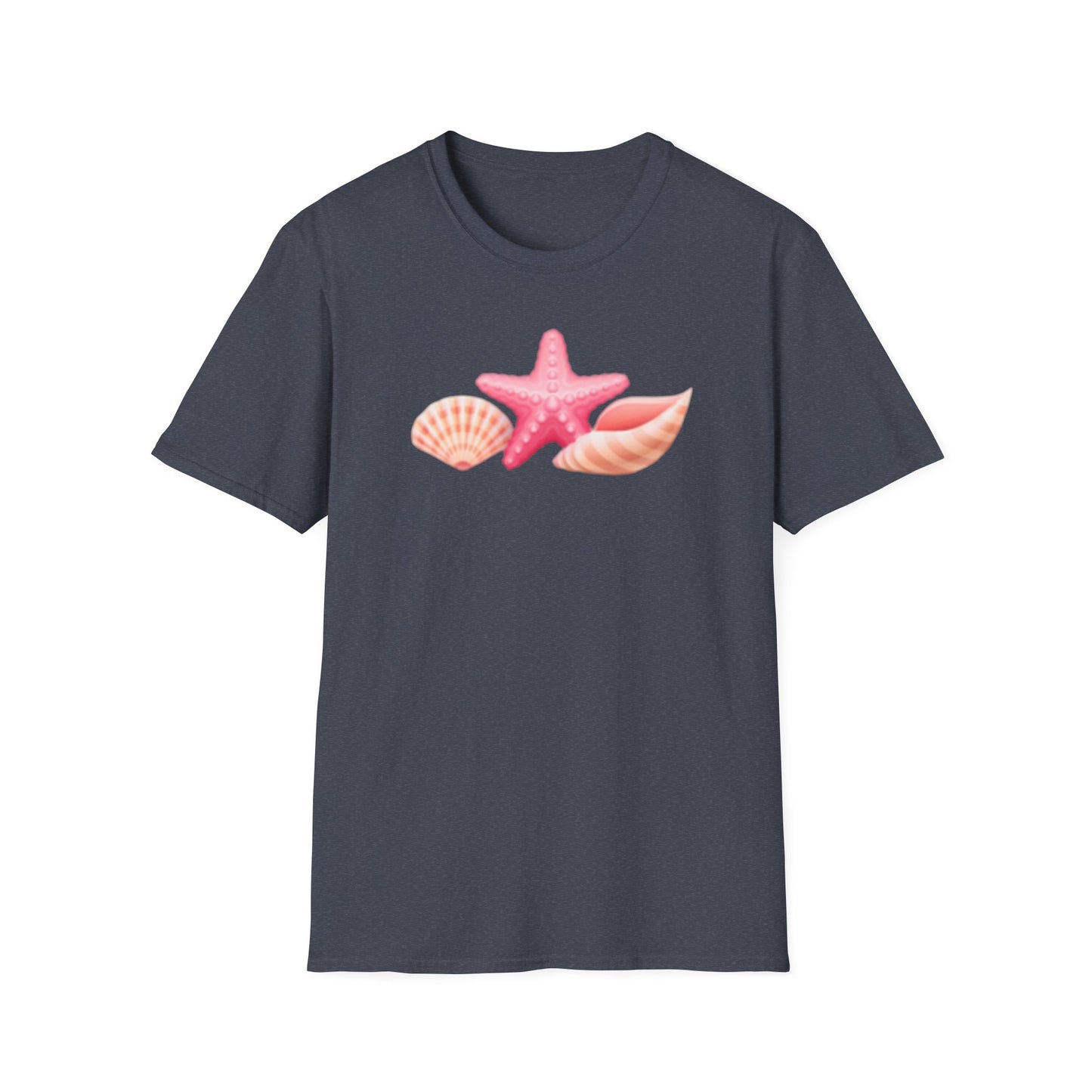 Seashell & Starfish Beach T-Shirt — Pink Coastal Summer Tee