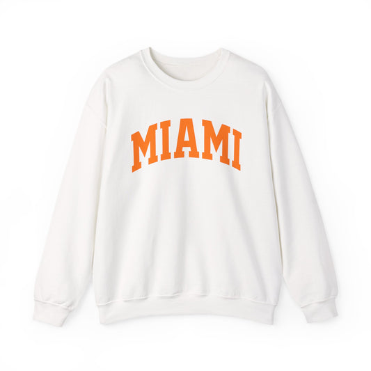 Miami Crewneck Sweatshirt — Classic Orange Collegiate Pullover