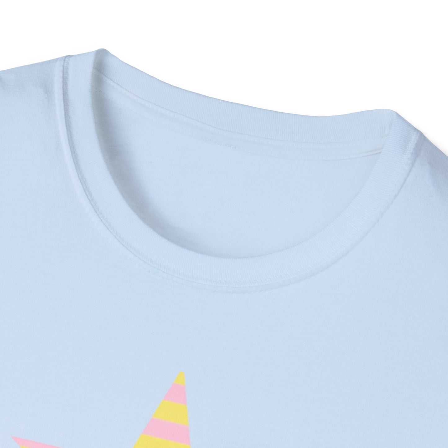 Star Stripe Tee — Pastel Pink & Yellow Graphic T-Shirt