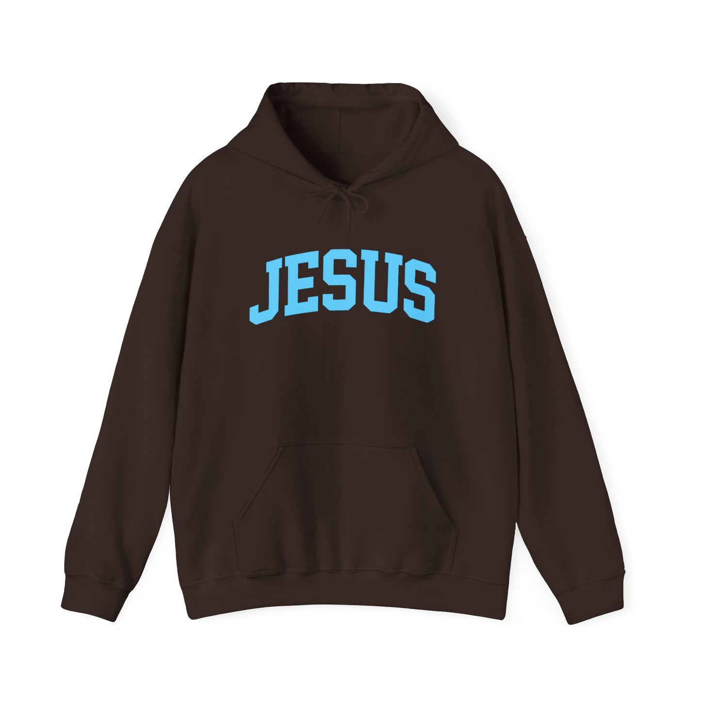 Jesus Hoodie - Blue Lettering Christian Faith Pullover