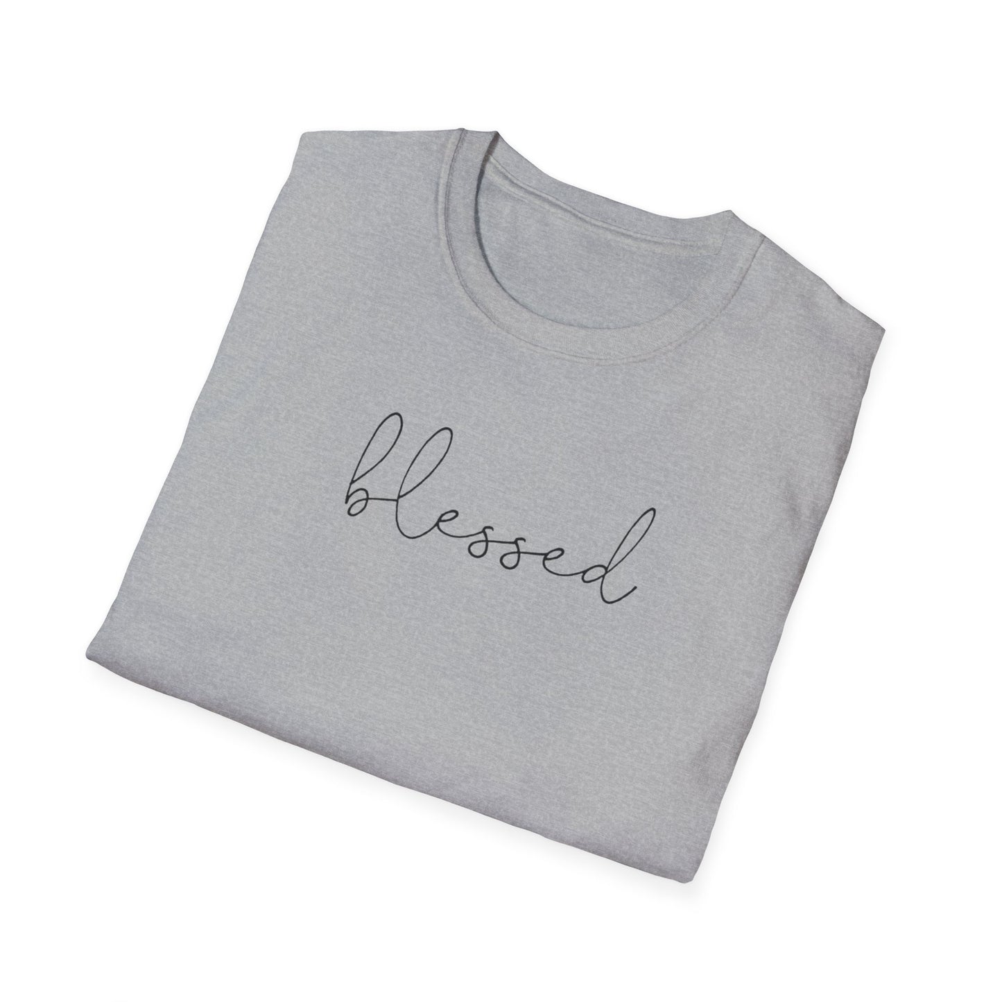 Blessed Script T-Shirt — Minimalist Inspirational Tee
