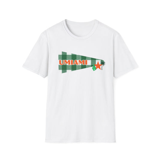 Miami Pennant Graphic T-Shirt — UMIAMI Retro Green & Orange College Tee