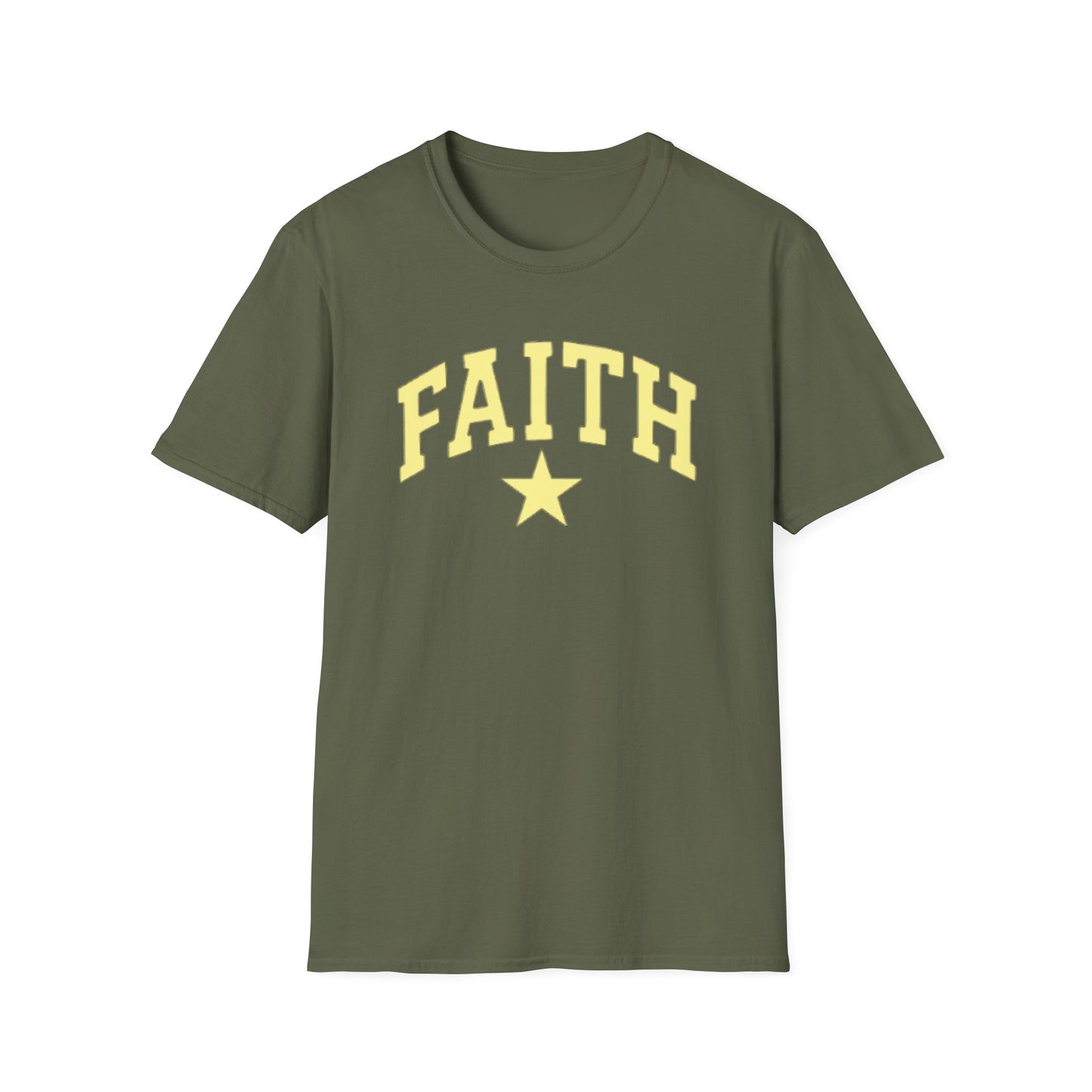 Faith Graphic T-Shirt — Yellow Lettering with Star
