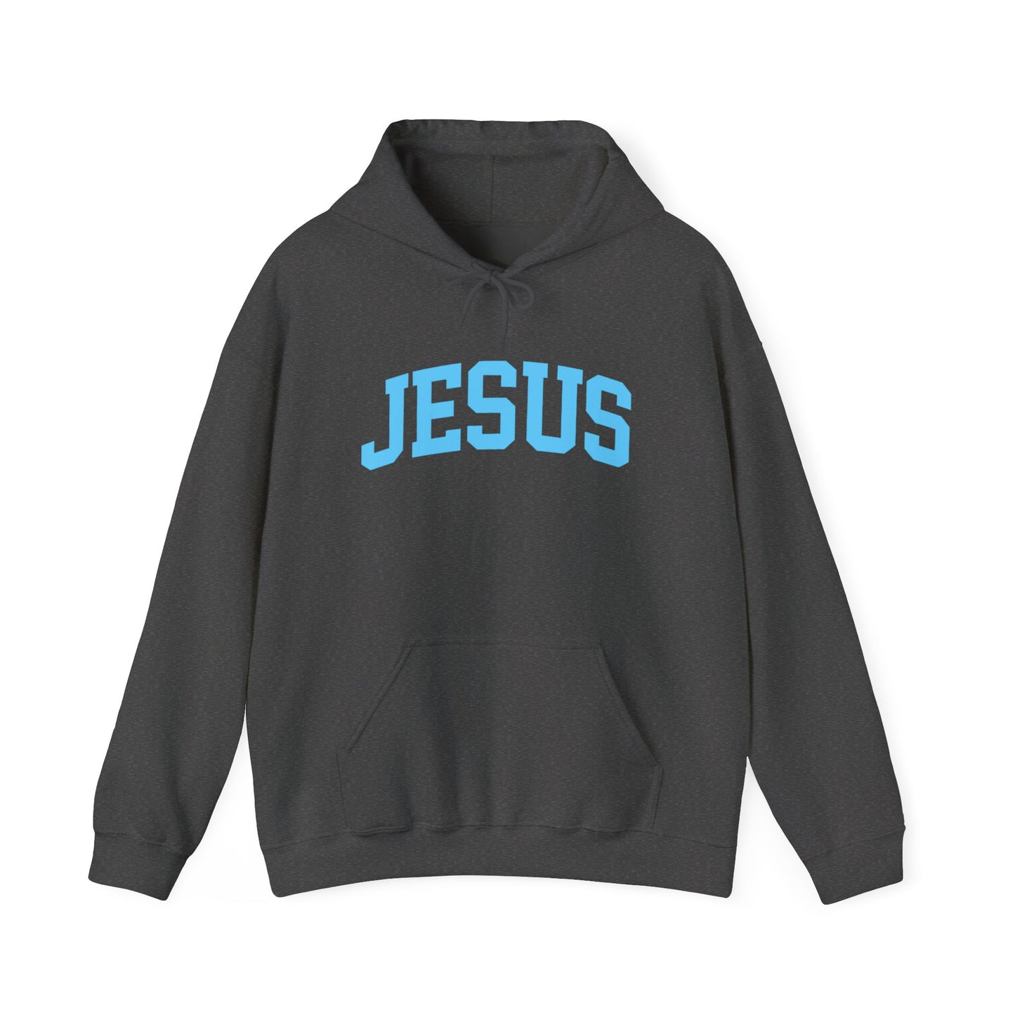Jesus Hoodie - Blue Lettering Christian Faith Pullover
