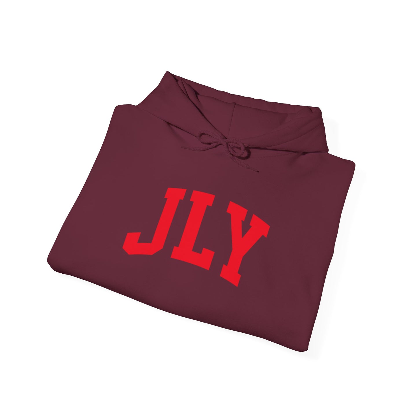 JLY Red Arch Hoodie — Minimal Collegiate Pullover