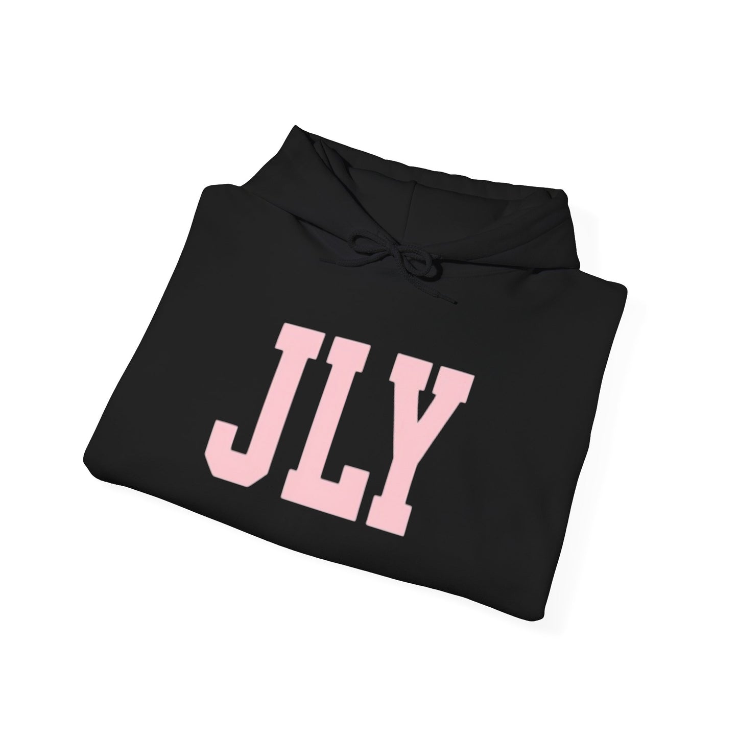 JLY Pink Block Letter Hoodie - Minimal Monogram Pullover