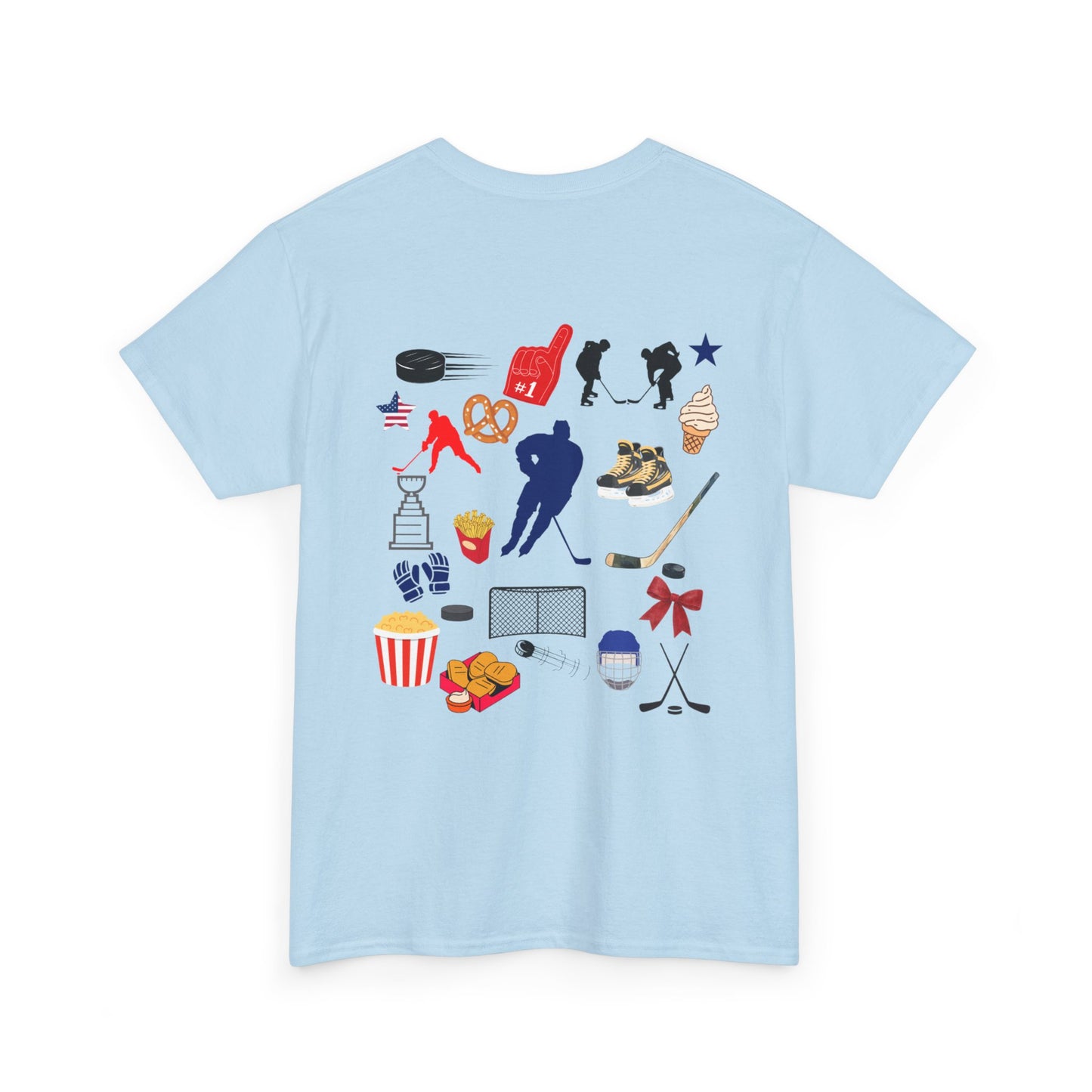 Hockey Icons Tee — Vintage Hockey Sticker Collage T‑Shirt