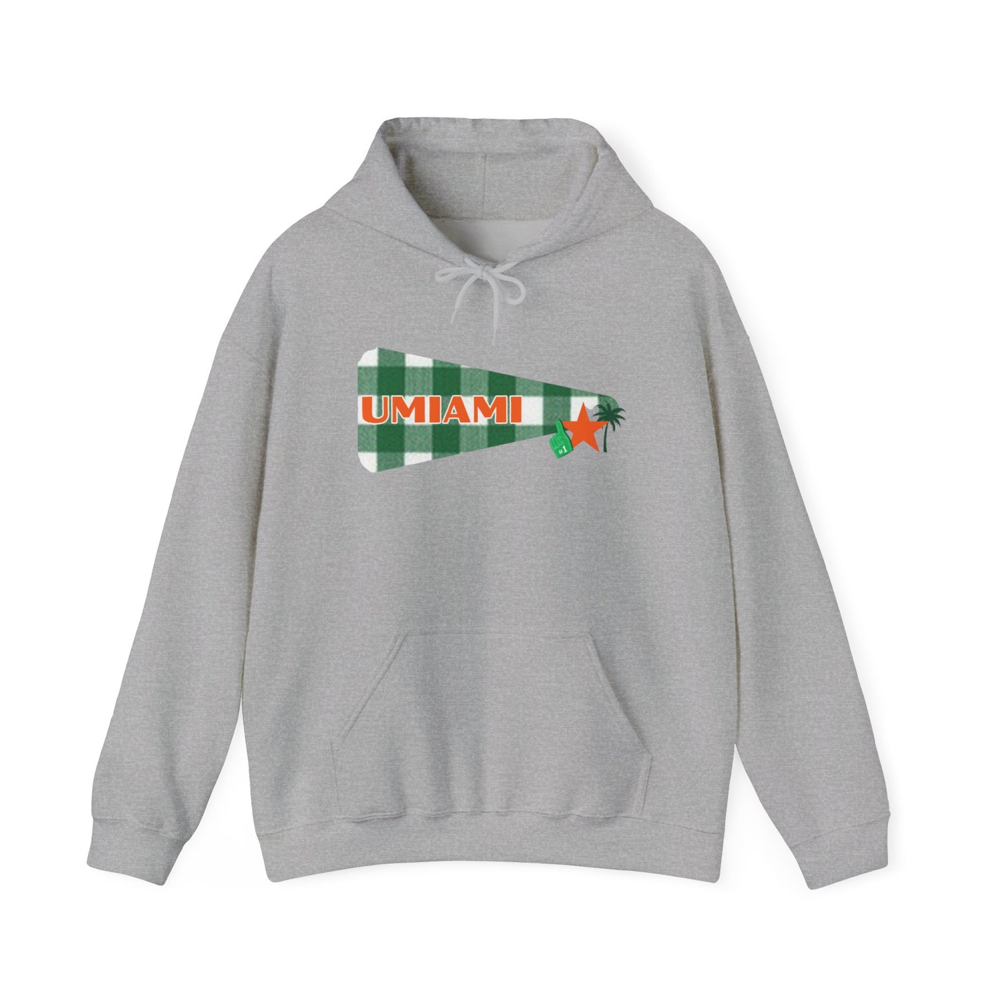 Miami Pennant Hoodie – Retro Green & Orange University Style