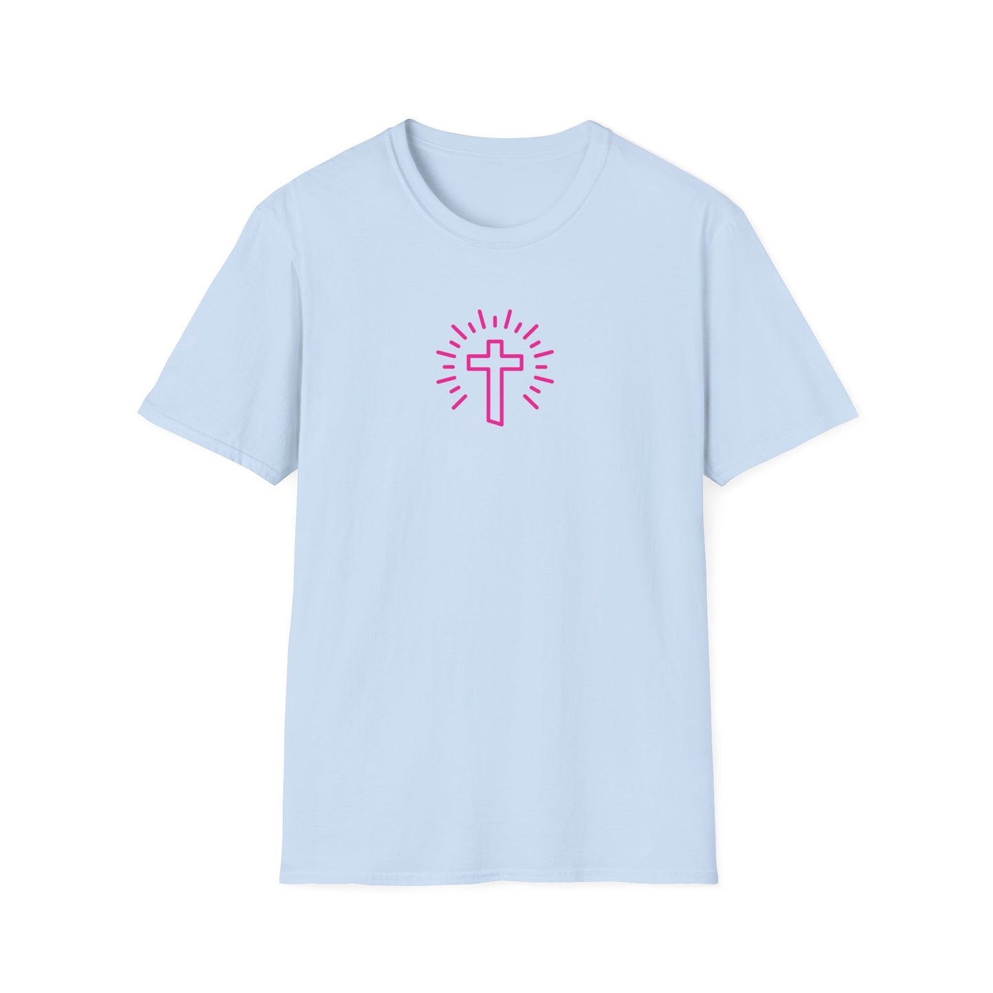 Christian Cross T-Shirt — Pink Radiant Faith Tee