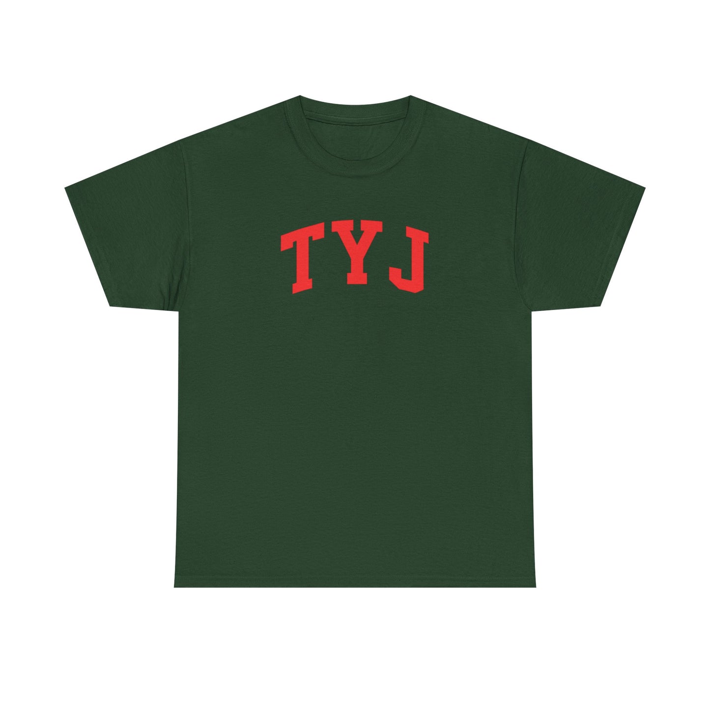 TYJ Arch Logo T-Shirt — Minimal Red College-Style Tee