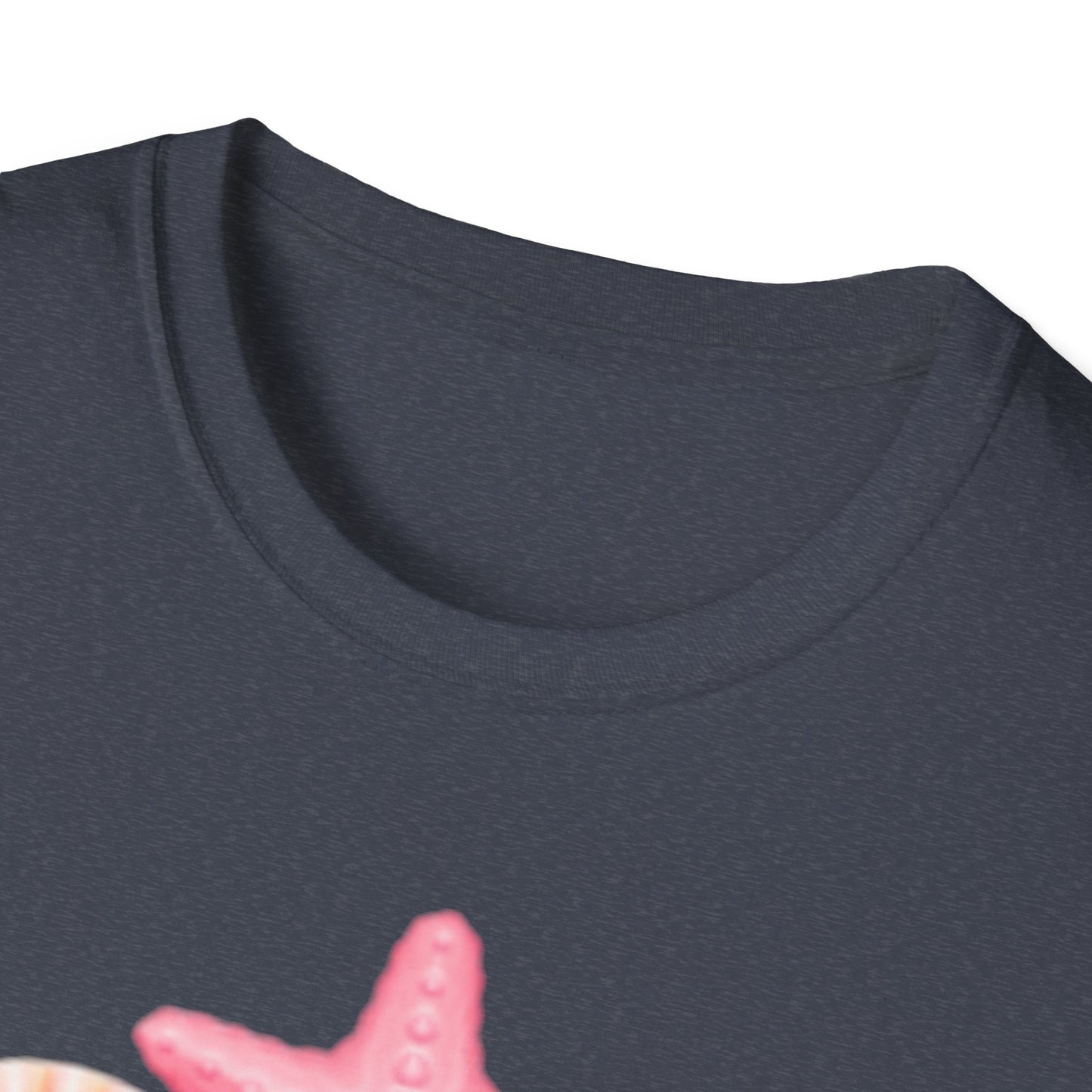 Seashell & Starfish Beach T-Shirt — Pink Coastal Summer Tee