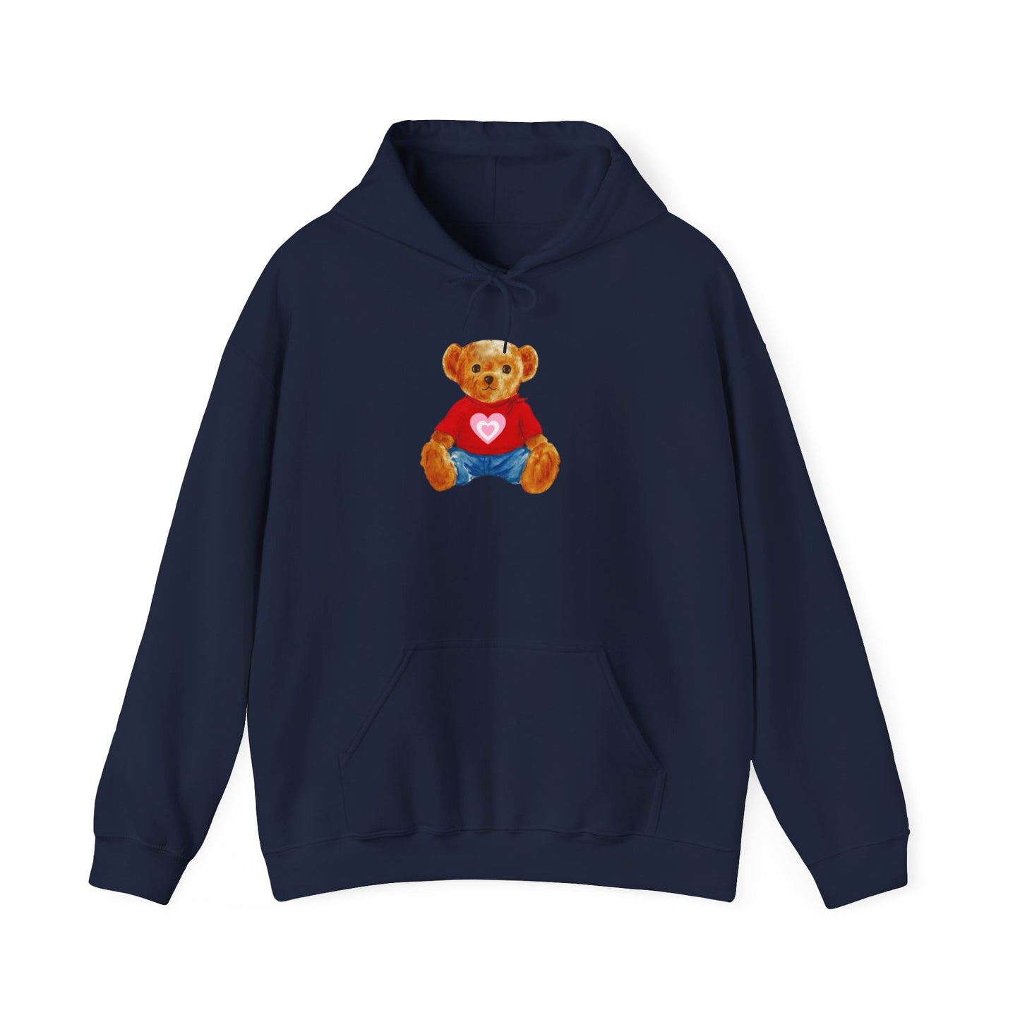 Teddy Bear Hoodie — Cute Heart Graphic
