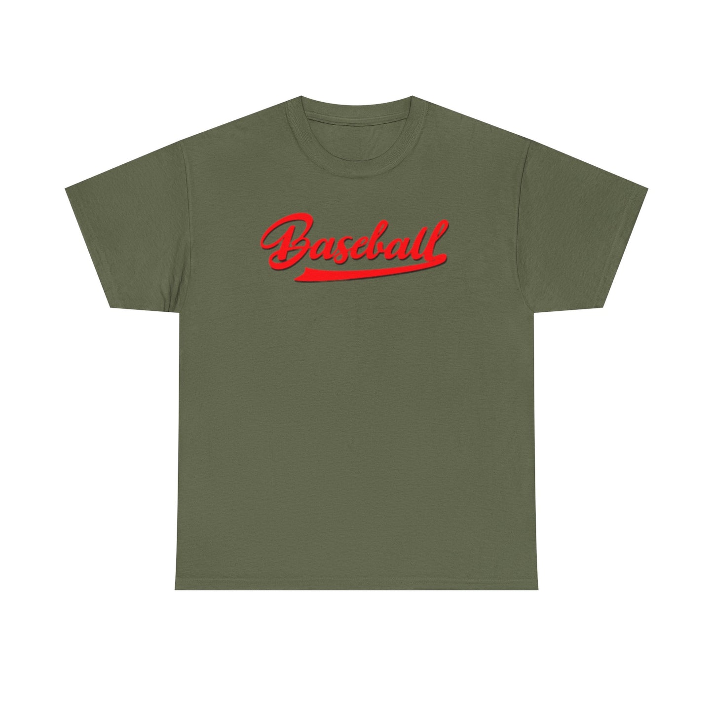 Baseball Script Tee — Red Vintage Baseball Logo T-Shirt