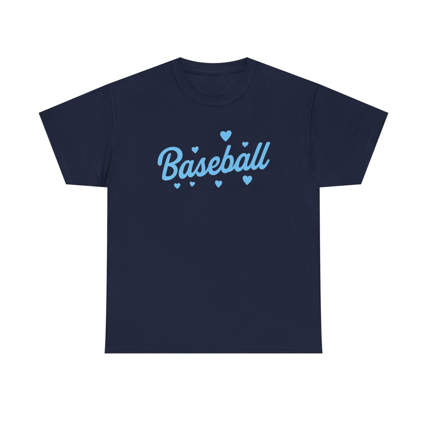 Baseball Heart Tee — Cute Script Baseball Shirt for Fans & Players