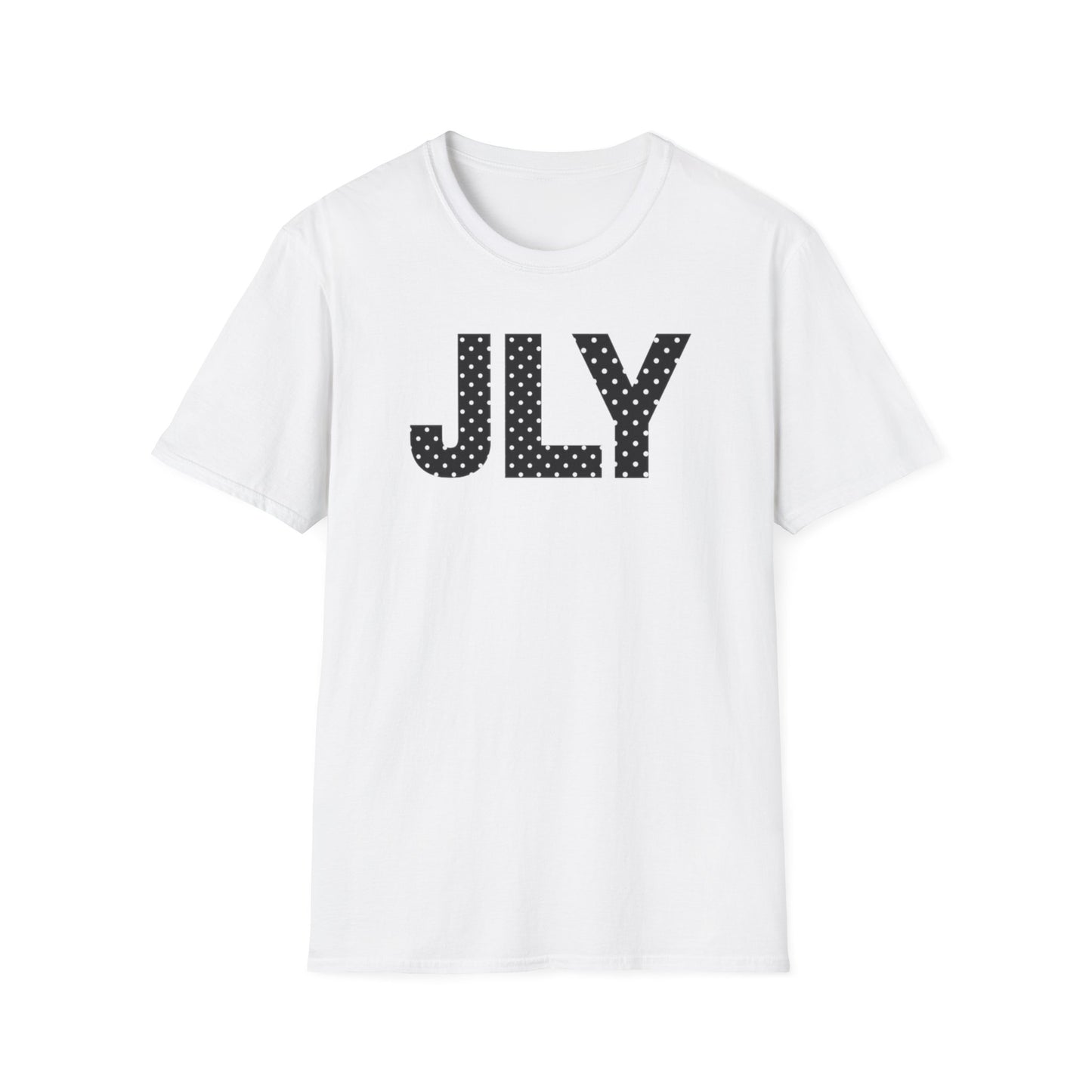 JLY Monogram T‑Shirt — Black Polka Dot