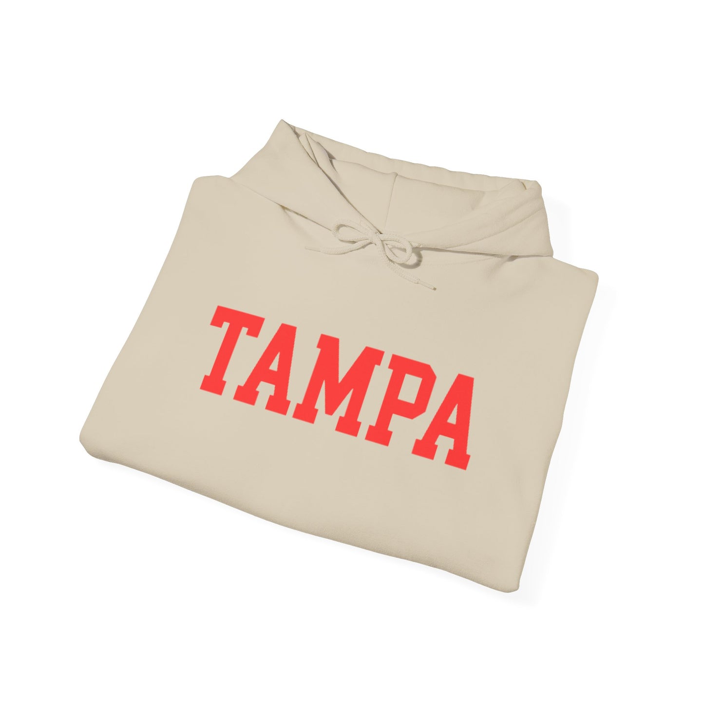 Tampa Hoodie — Classic Collegiate Pullover with Bold Red Text