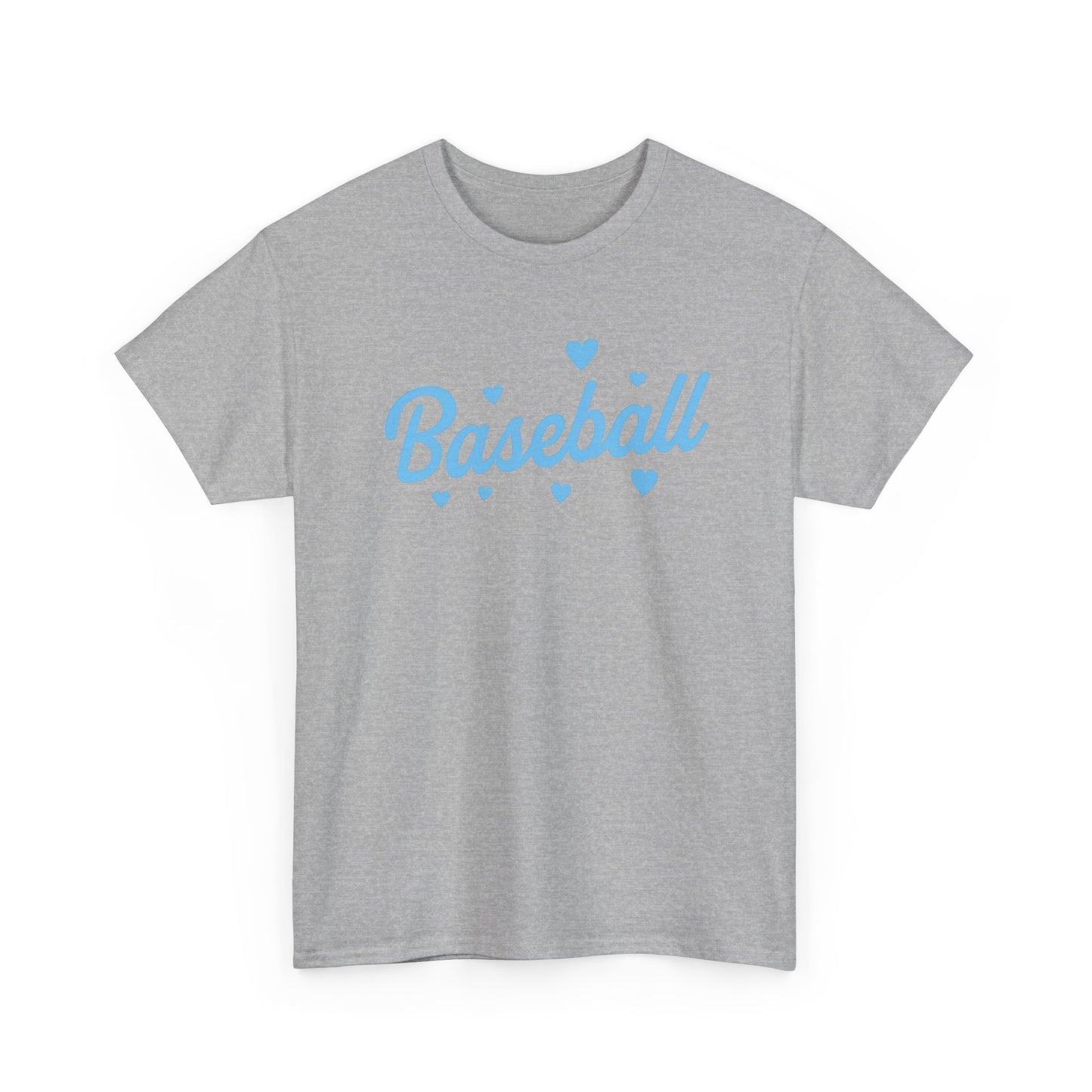 Baseball Heart Tee — Cute Script Baseball Shirt for Fans & Players