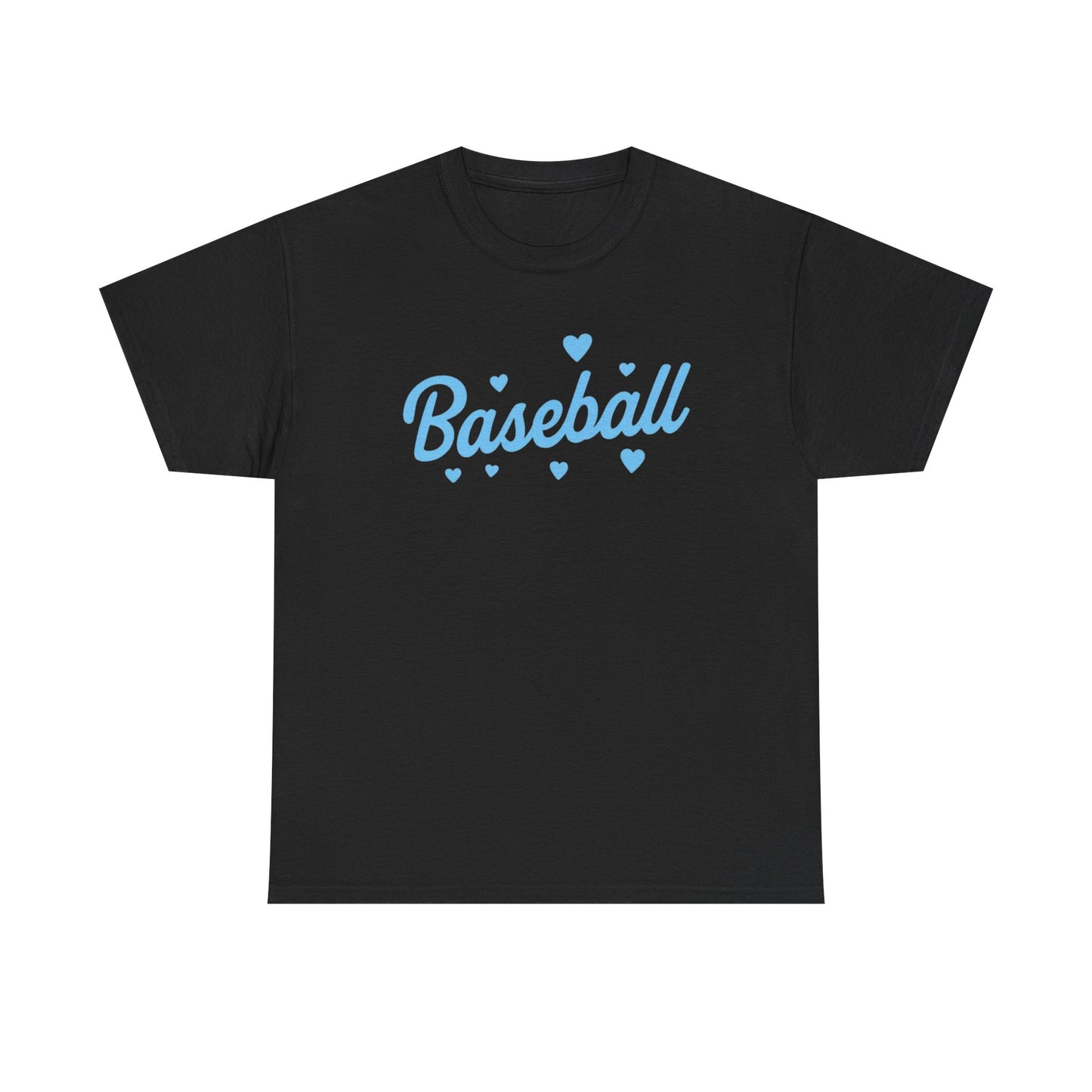 Baseball Heart Tee — Cute Script Baseball Shirt for Fans & Players