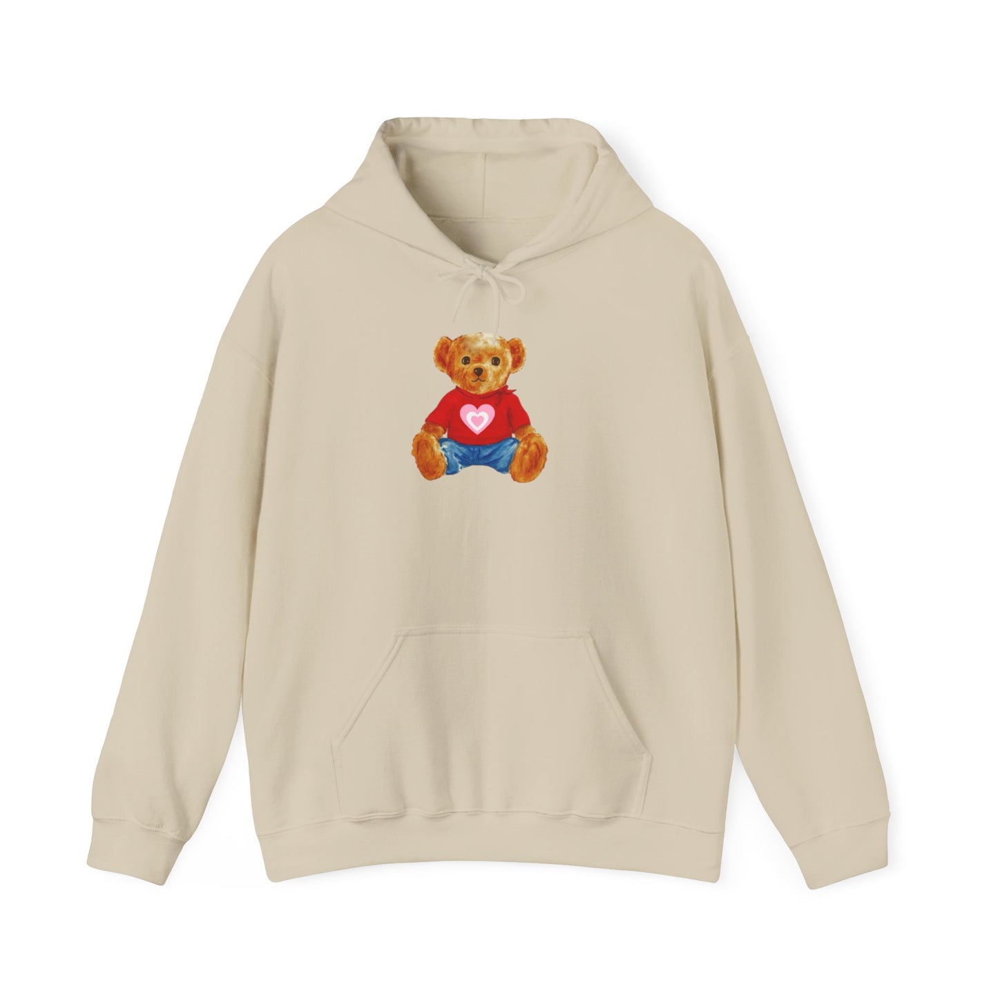 Teddy Bear Hoodie — Cute Heart Graphic