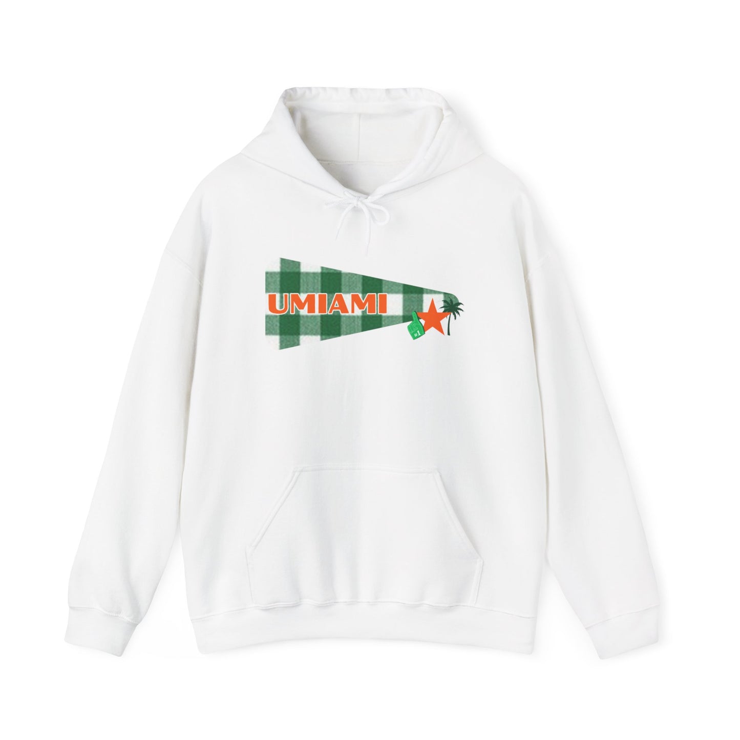 Miami Pennant Hoodie – Retro Green & Orange University Style