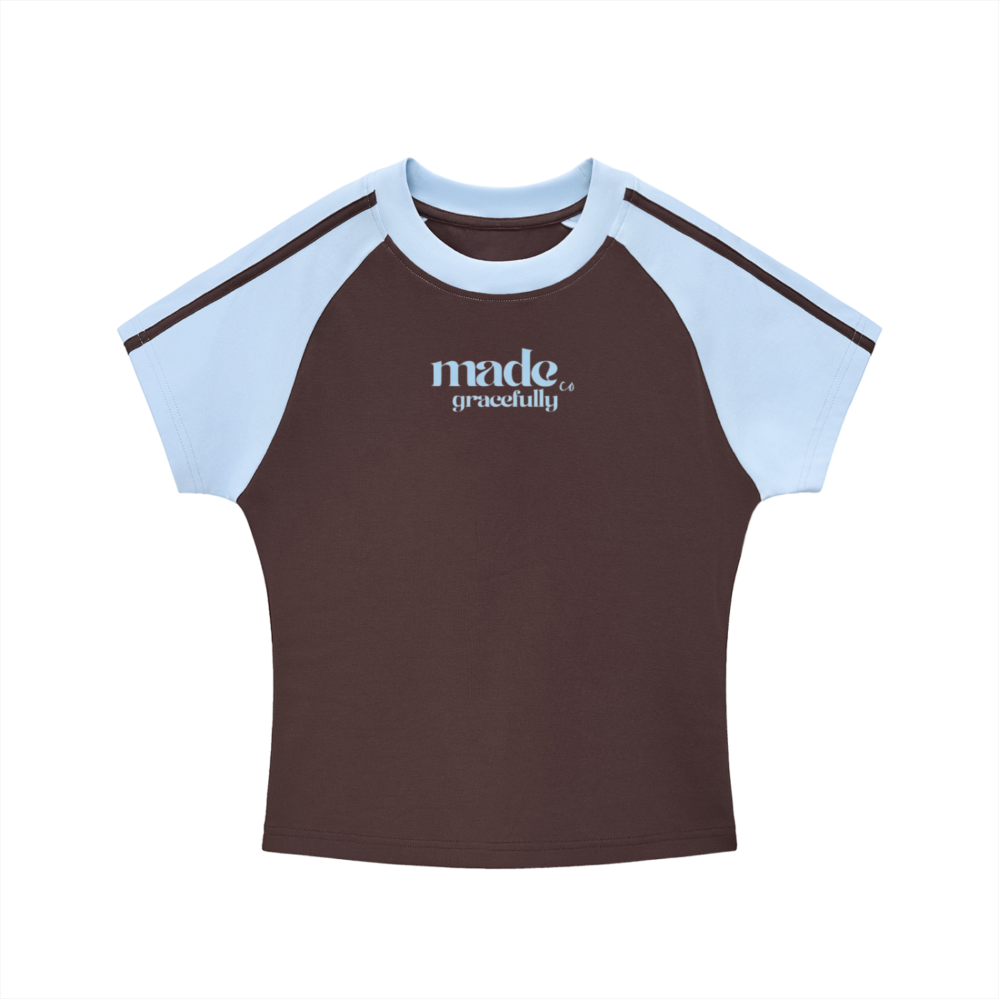 Logo Contrast Stripes Bodycon Raglan  Sleeve T-Shirt