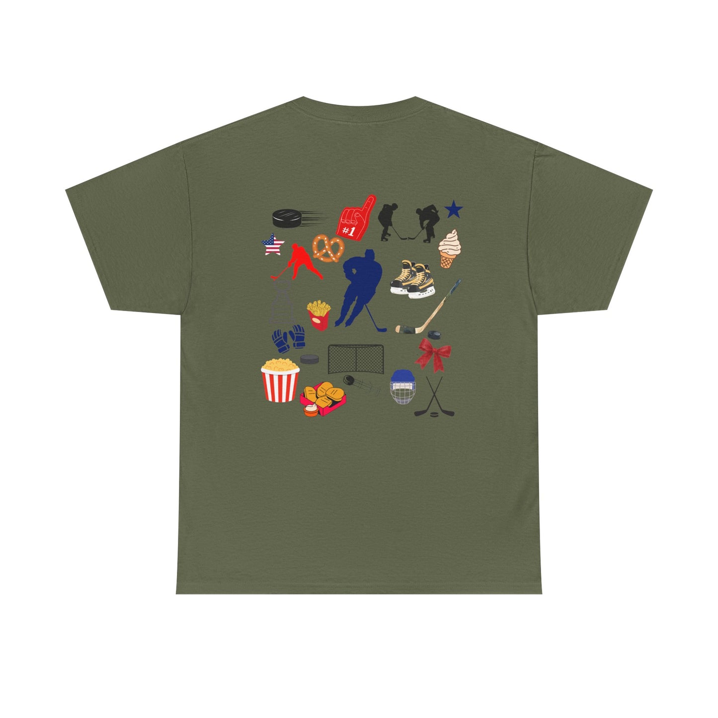 Hockey Icons Tee — Vintage Hockey Sticker Collage T‑Shirt