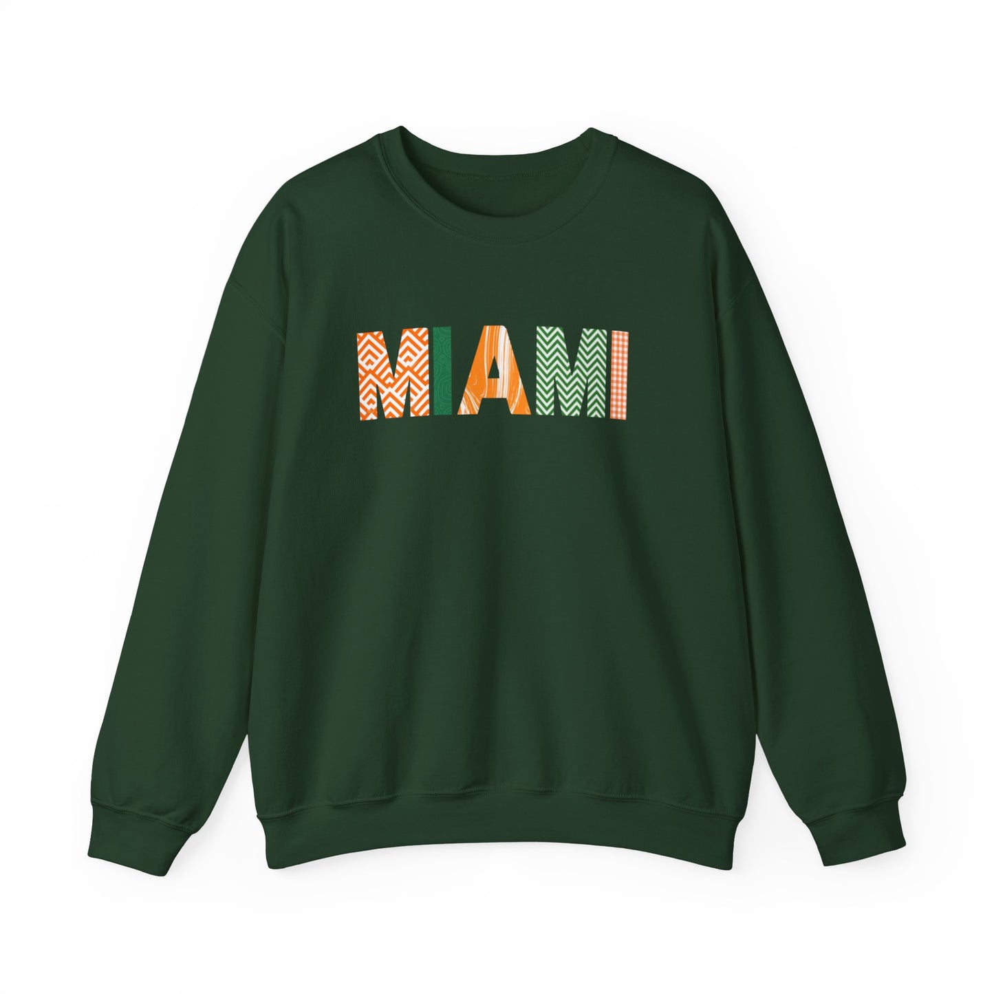 Miami Pattern Crewneck Sweatshirt — Colorful Geometric Miami Graphic