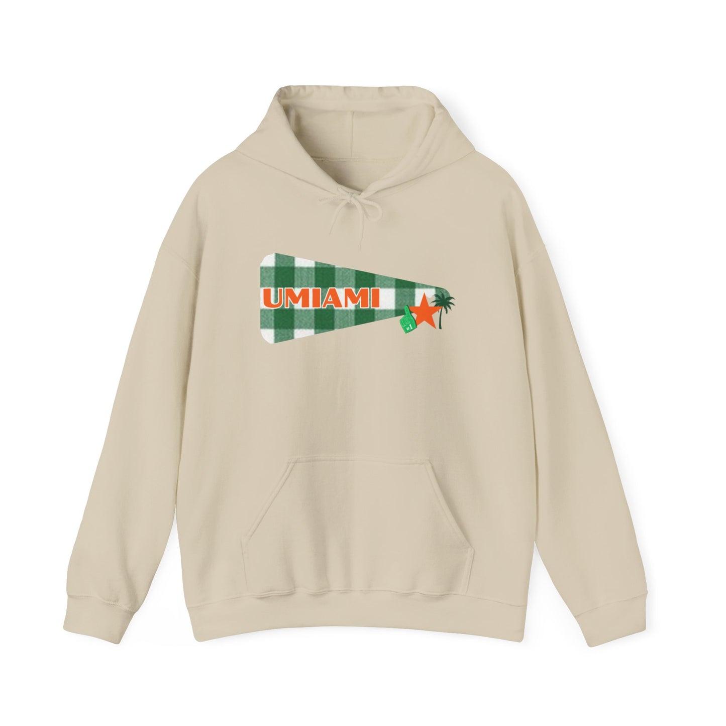 Miami Pennant Hoodie – Retro Green & Orange University Style