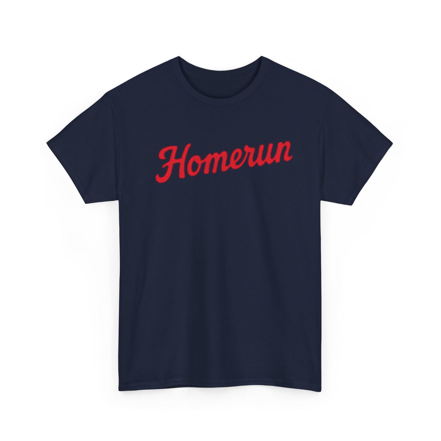 Homerun Baseball Tee — Retro Script Red Logo T-Shirt