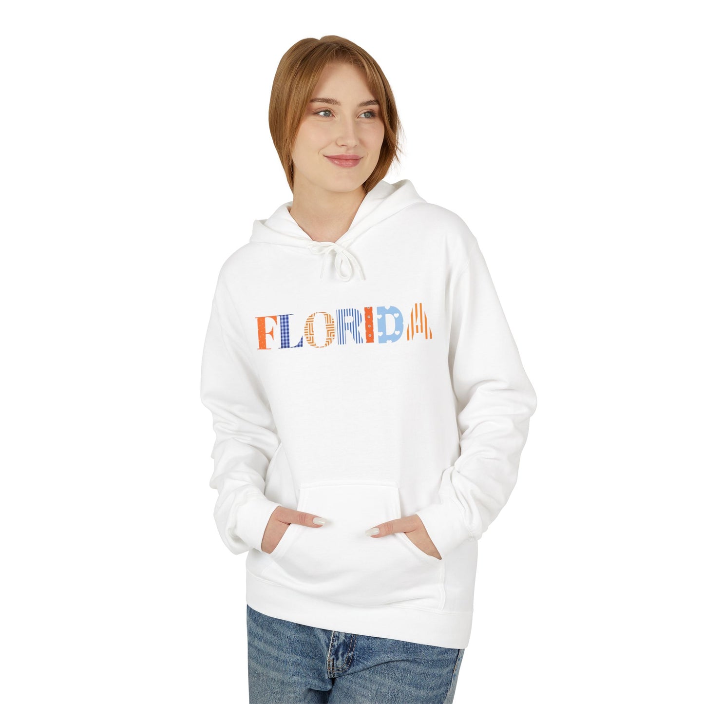 Florida Patchwork Fleece Hoodie|Unisex Cozy Sweatshirt