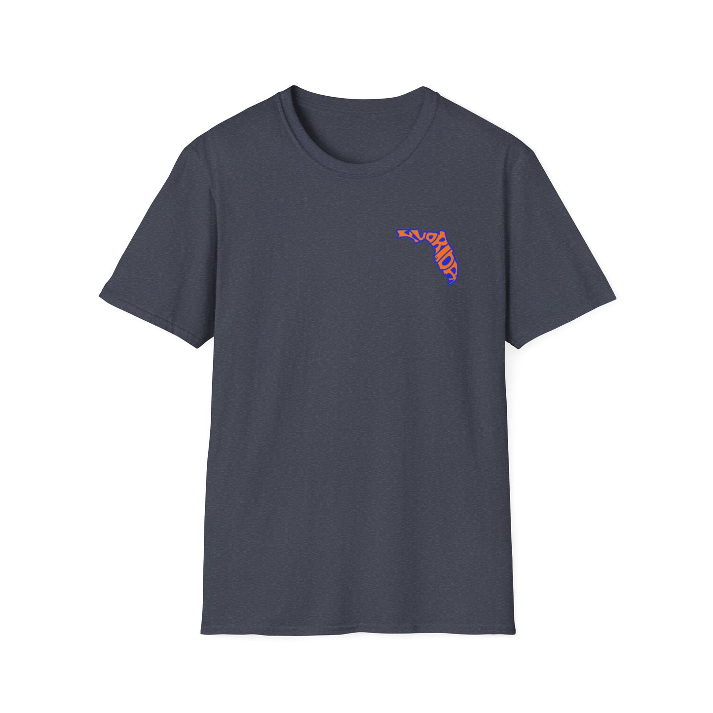 Florida State Outline T-Shirt — Orange & Blue 'Florida' Graphic Tee