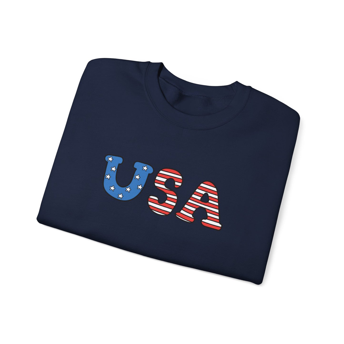 USA Flag Graphic Sweatshirt — Patriotic Crewneck