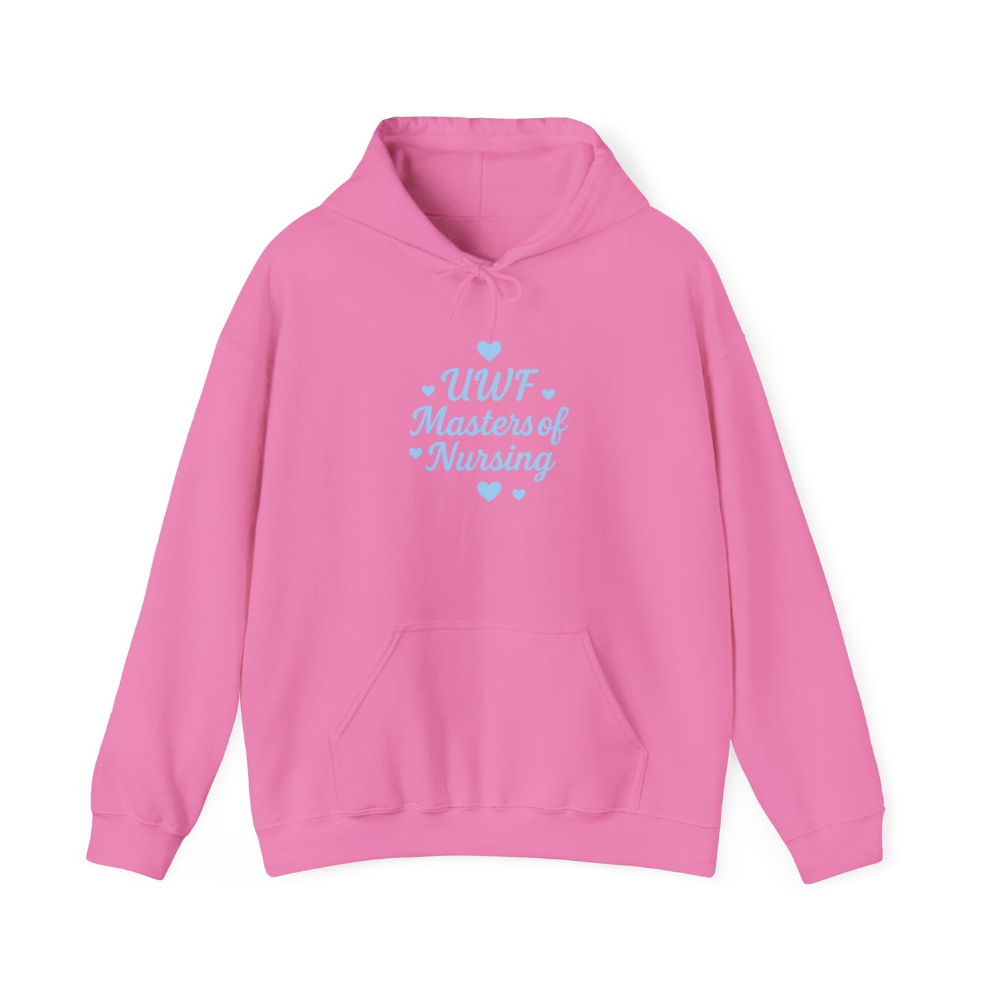 UWF Masters of Nursing Hoodie — Light Blue Heart Nursing School Sweatshirt