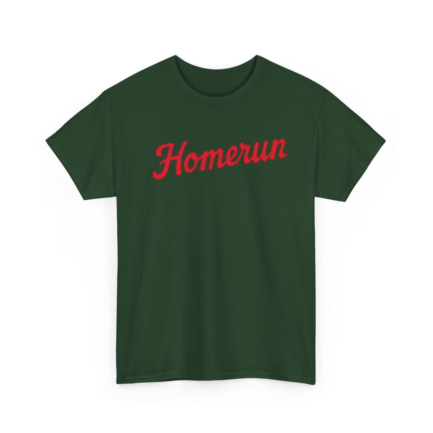 Homerun Baseball Tee — Retro Script Red Logo T-Shirt