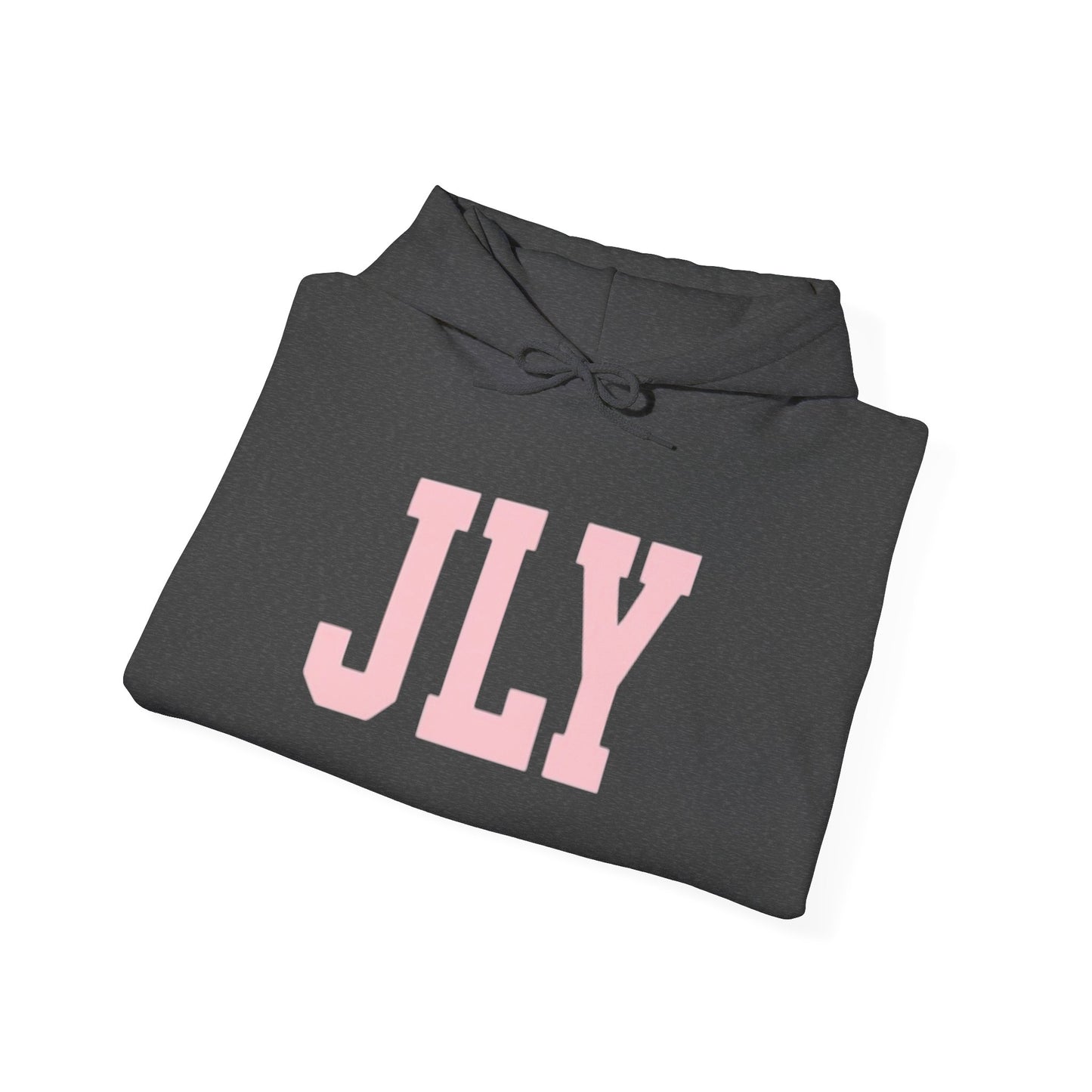 JLY Pink Block Letter Hoodie - Minimal Monogram Pullover