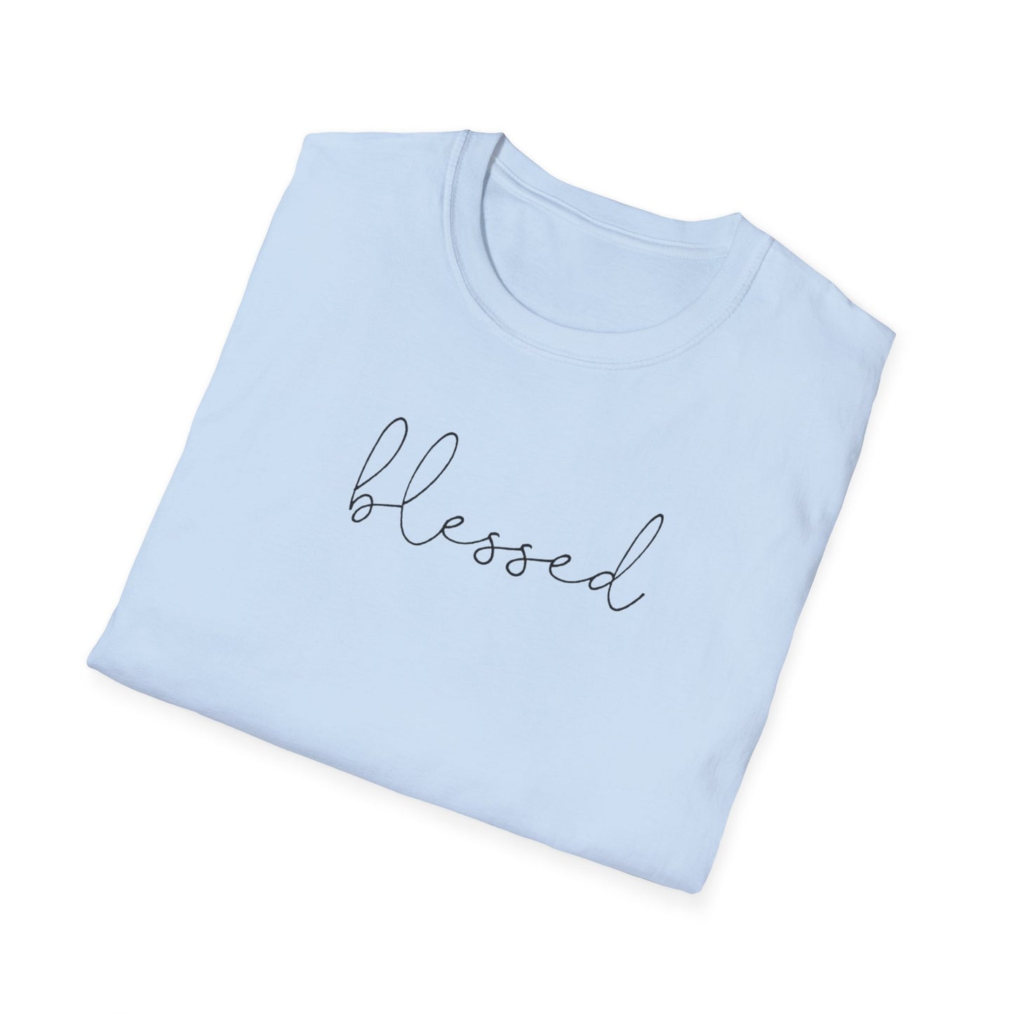 Blessed Script T-Shirt — Minimalist Inspirational Tee