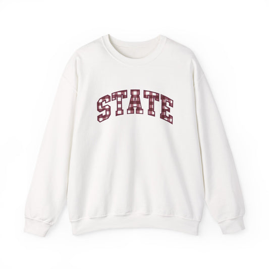State Plaid Crewneck Sweatshirt