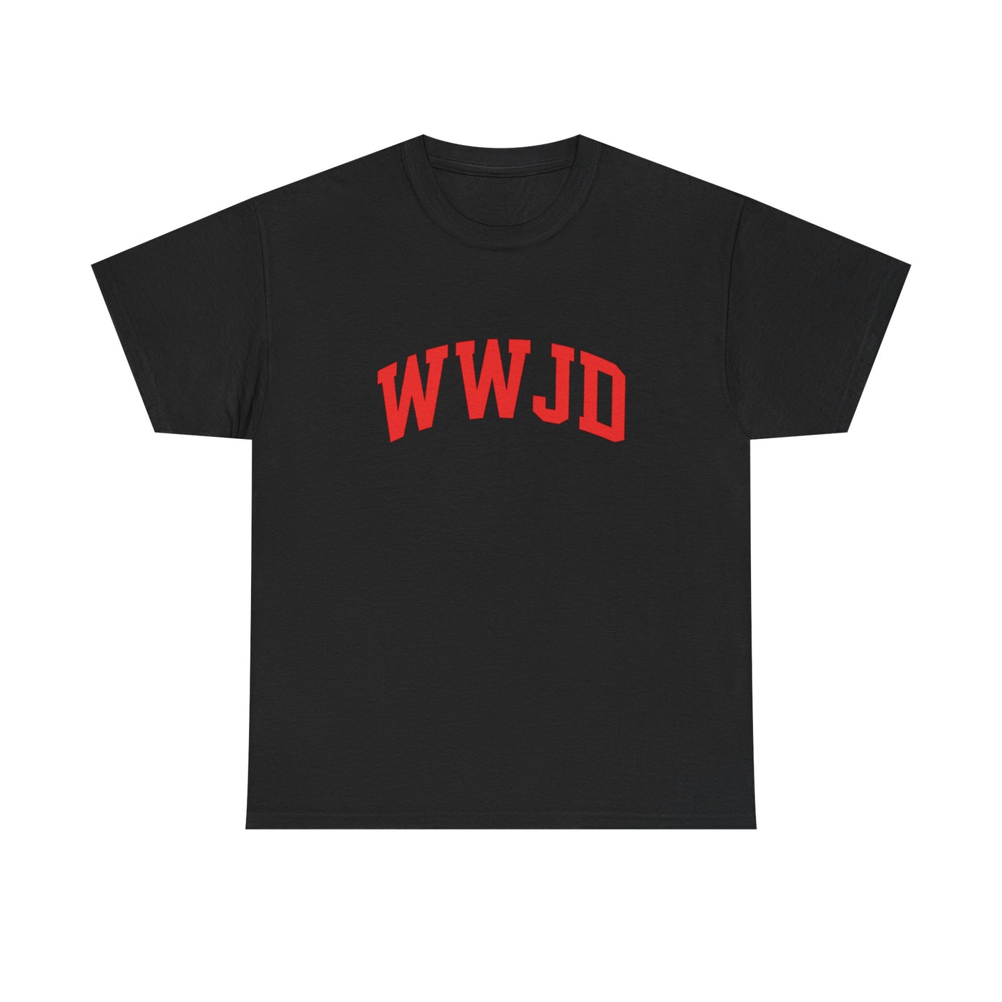 WWJD T-Shirt — Classic Red Lettering Christian Tee