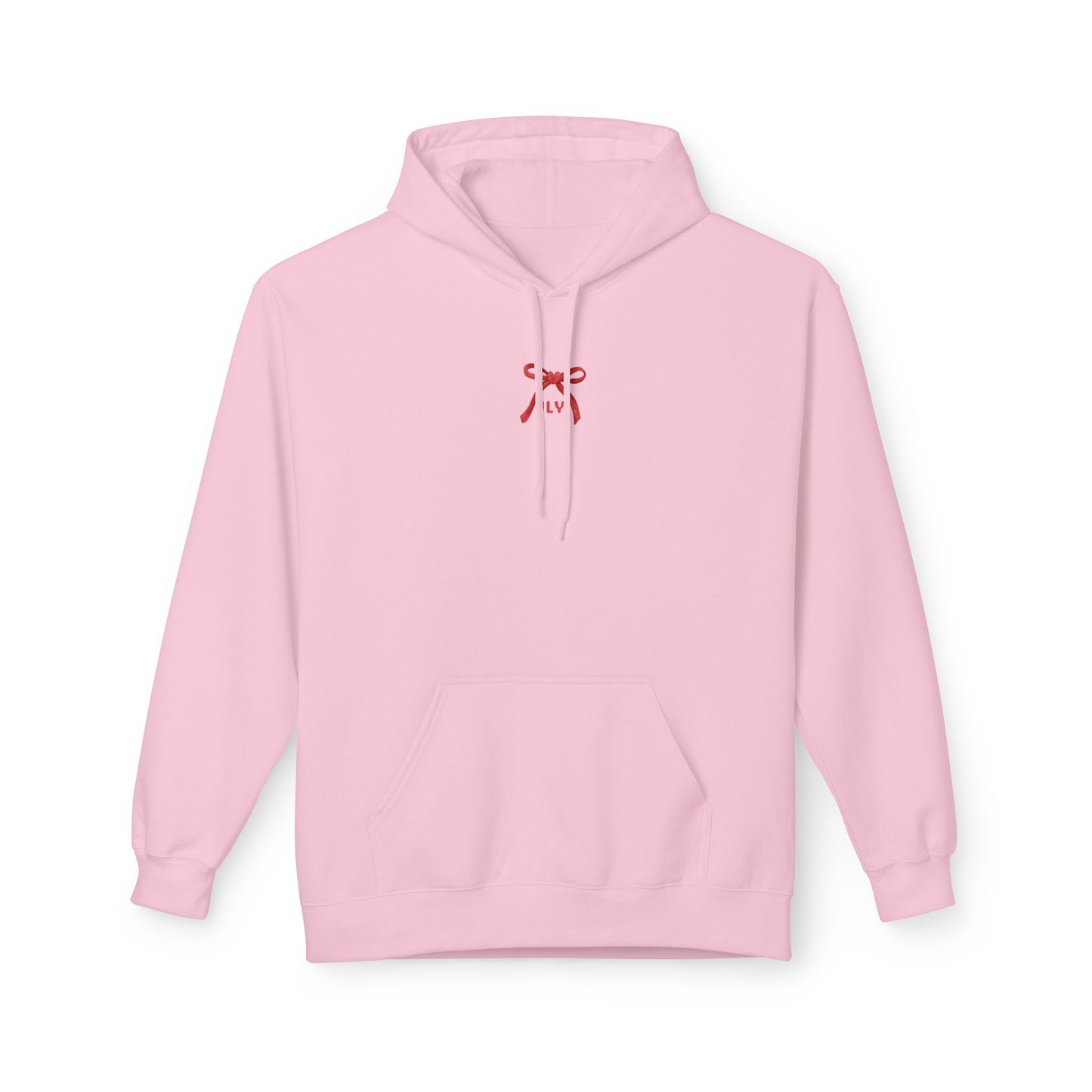 Chic Fleece Hoodie with JLY Bow Design - Perfect for Gift Giving, Cozy Casual Wear, Holiday Celebrations, Unisex Style, Everyday Comfort