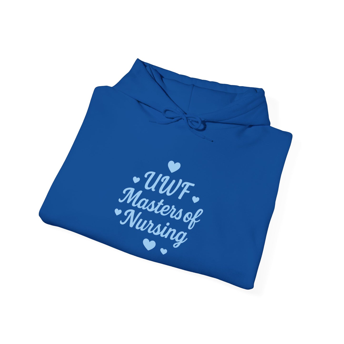 UWF Masters of Nursing Hoodie — Light Blue Heart Nursing School Sweatshirt