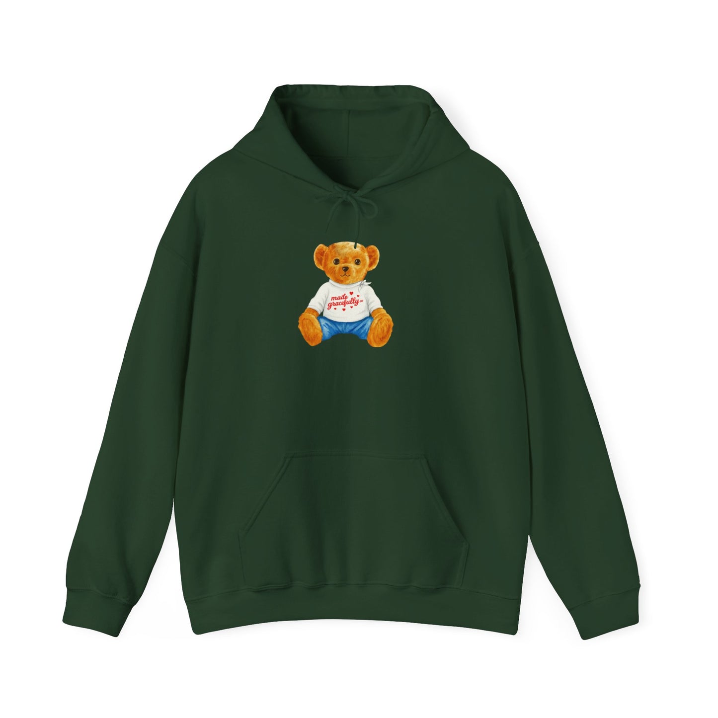 Made Gracefully Co. Teddy Bear Graphic Hoodie — Cute Vintage Bear Shirt