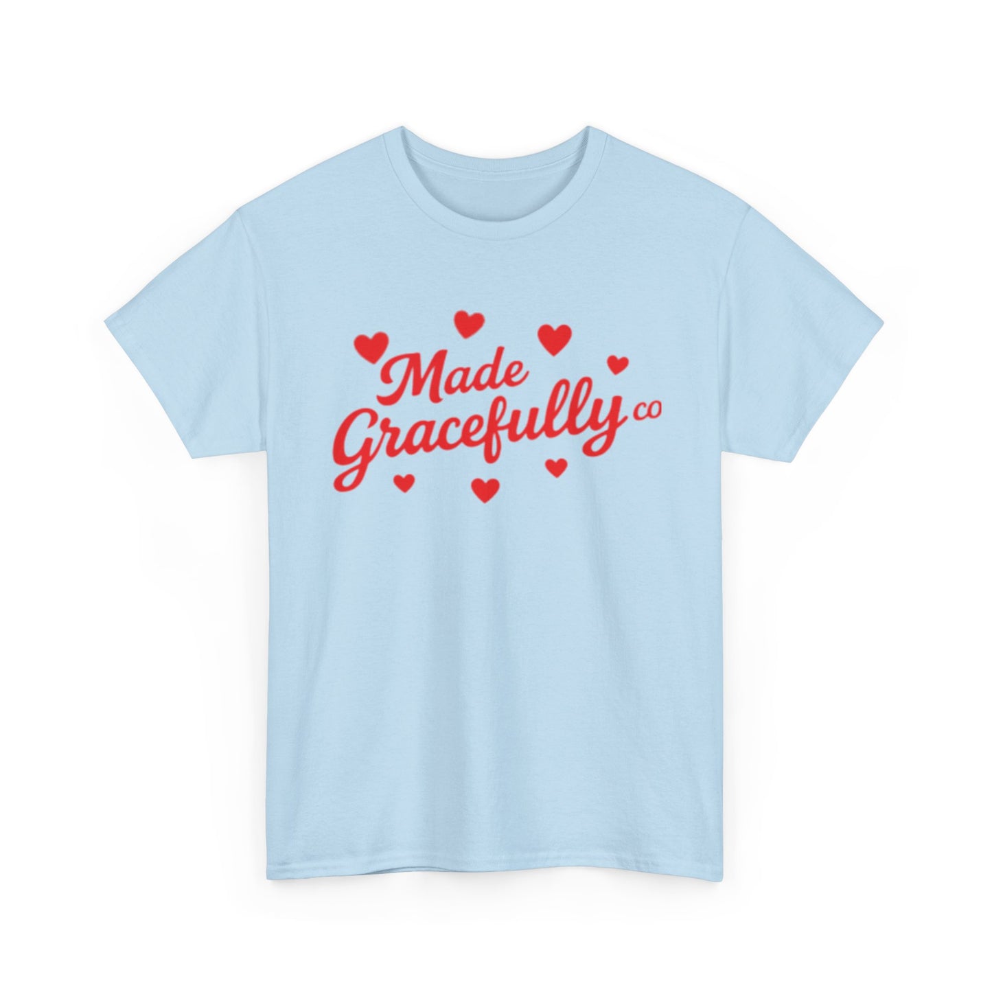 Made Gracefully Tee — Feminine Heart Script Graphic T-Shirt