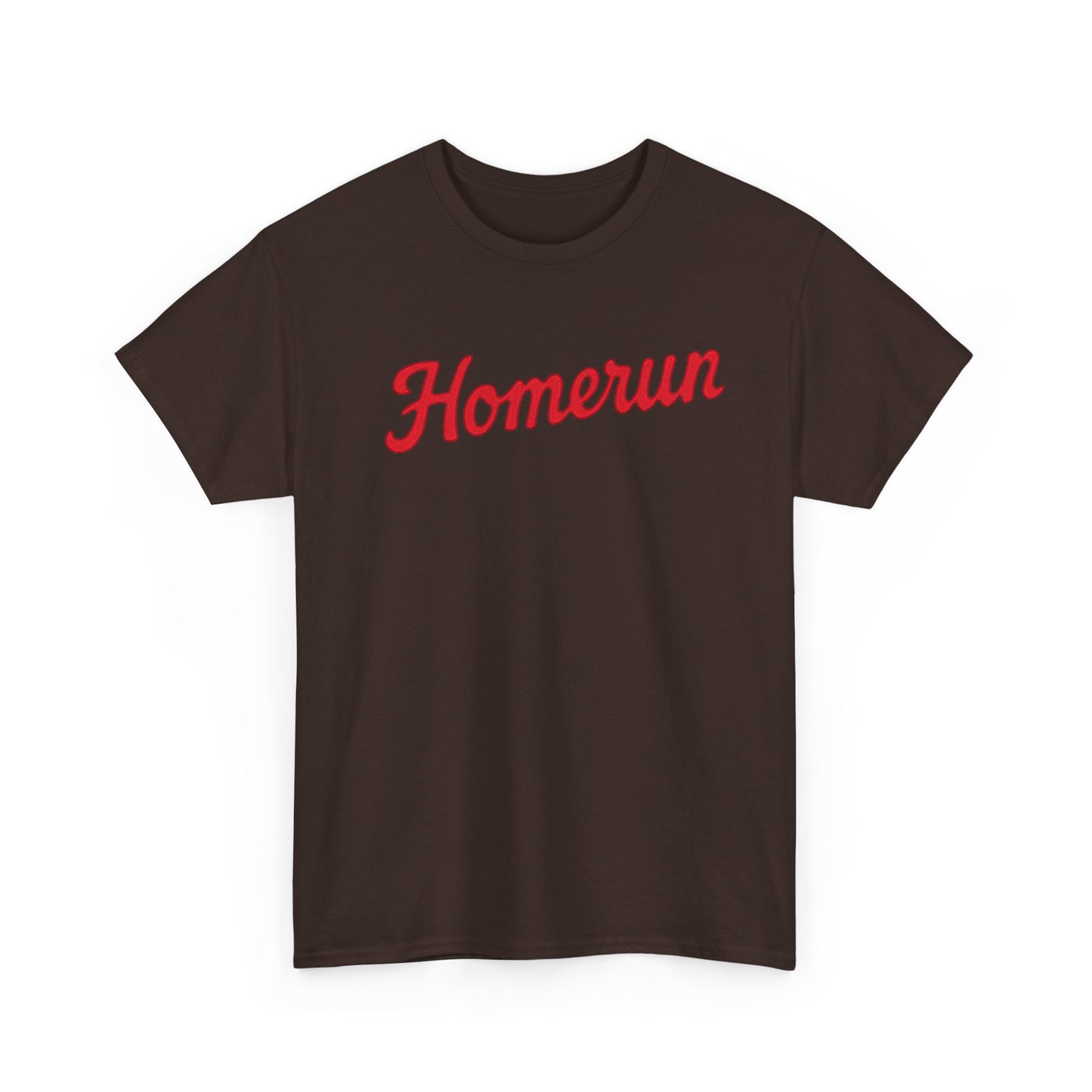 Homerun Baseball Tee — Retro Script Red Logo T-Shirt