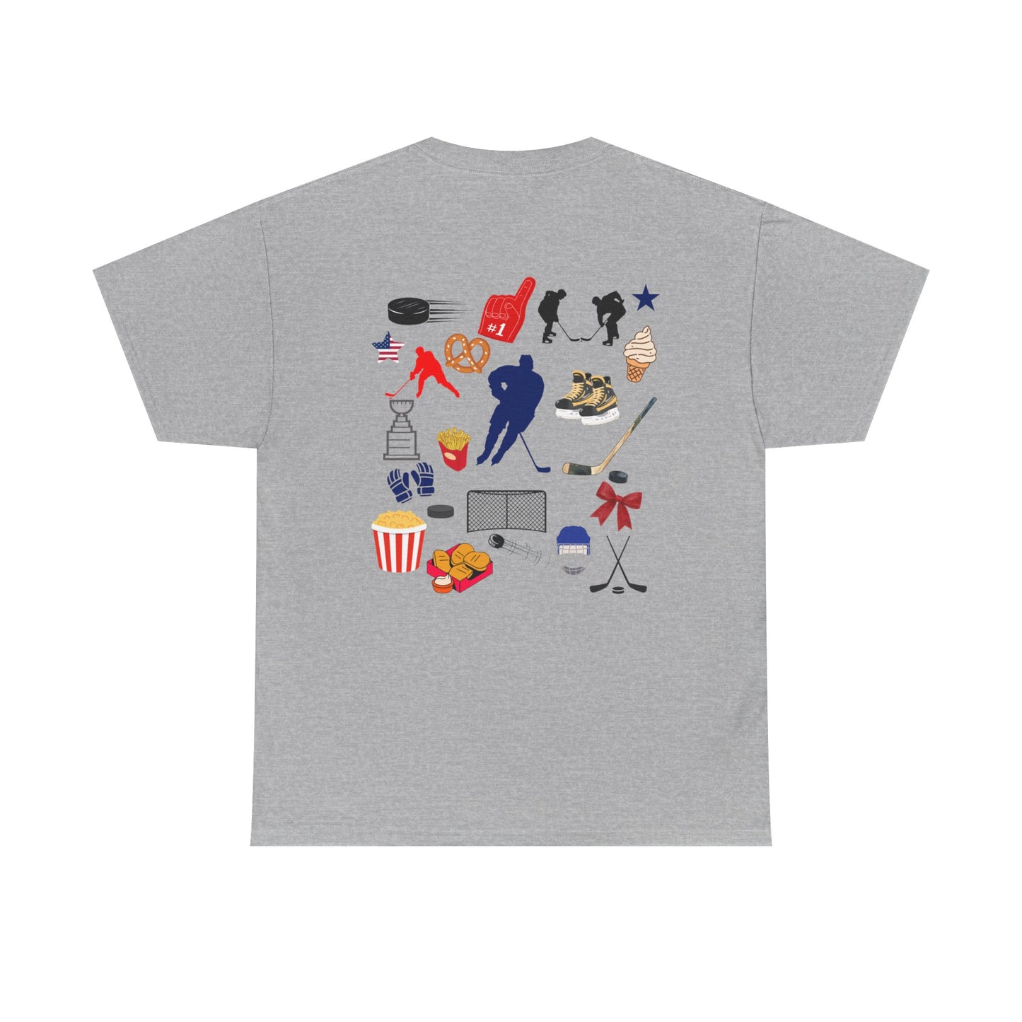 Hockey Icons Tee — Vintage Hockey Sticker Collage T‑Shirt