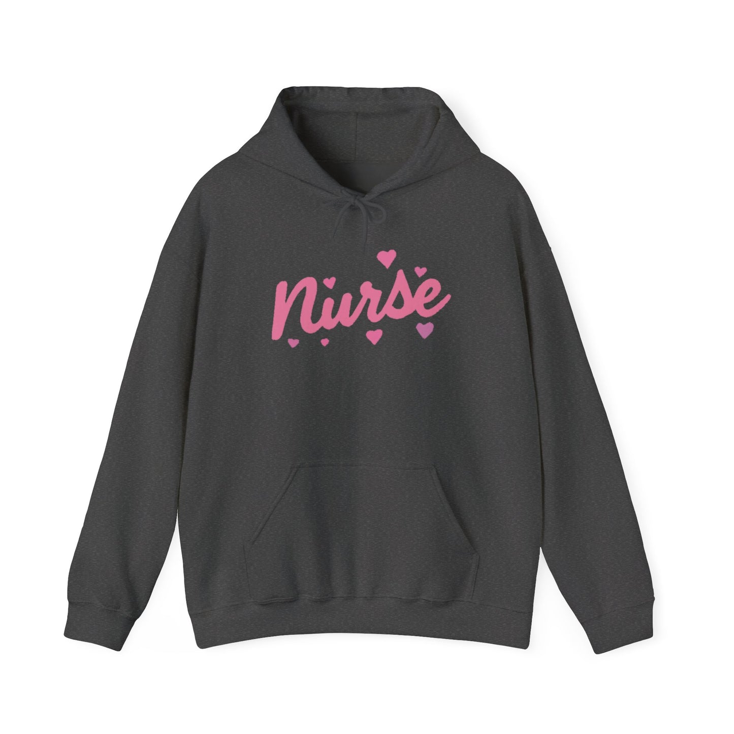 Nurse Heart Hoodie — Pink Script Nurse Hoodie for Medical Professionals, Gifts for Nurses