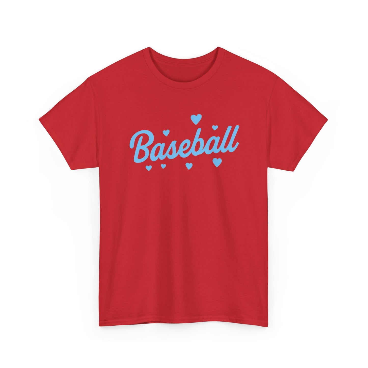 Baseball Heart Tee — Cute Script Baseball Shirt for Fans & Players
