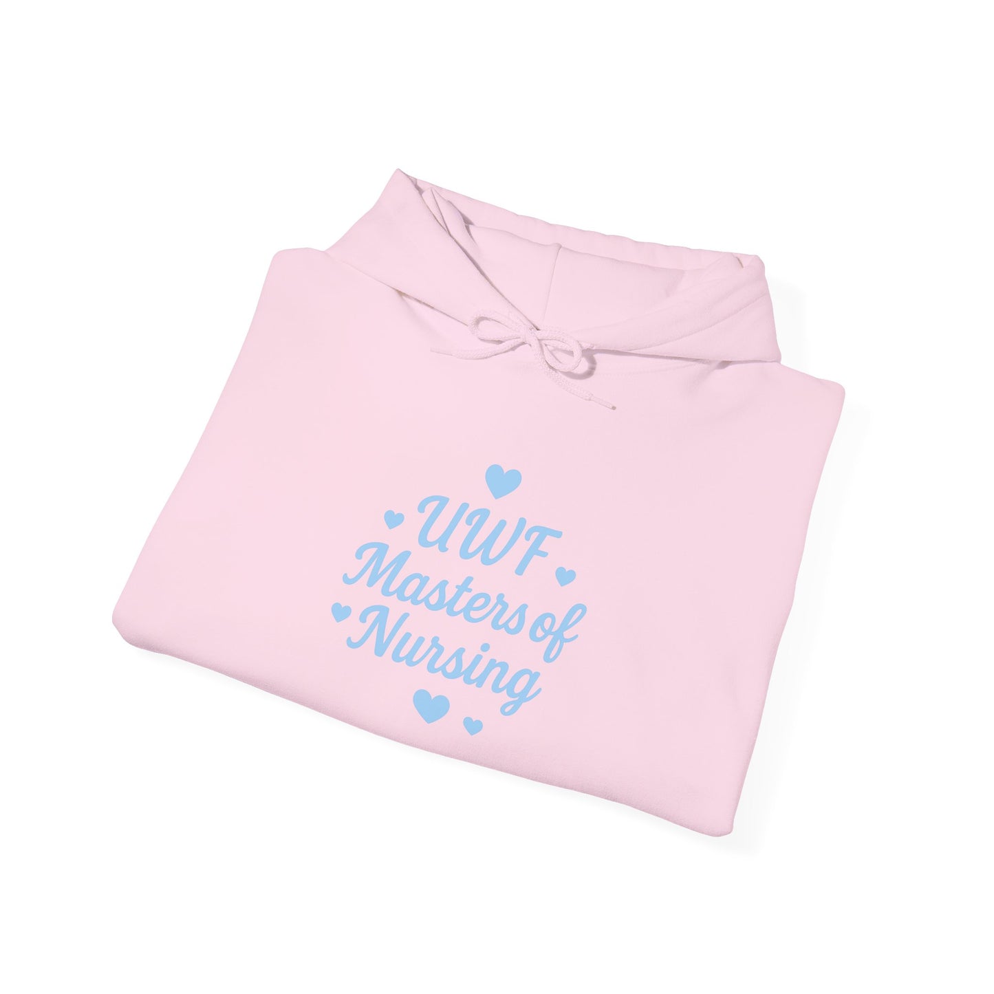 UWF Masters of Nursing Hoodie — Light Blue Heart Nursing School Sweatshirt