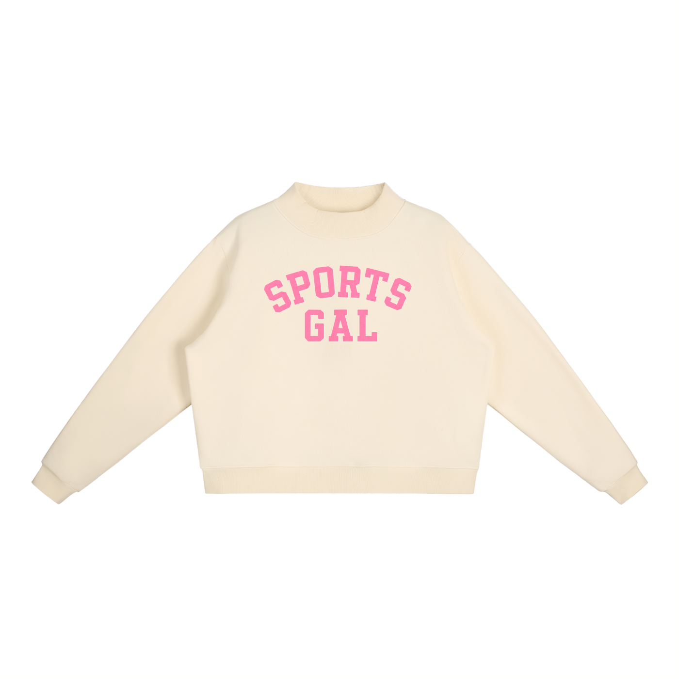 Sports Gal Essential Fleece Mock-Neck Crew Sweatshirt